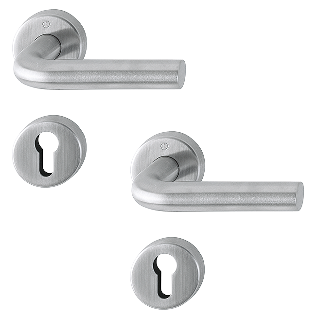 HOPPE Rosetten-Garnitur Bonn E150F/42/42KVS PZ Vierkant 8 mm Edelstahl matt 3114556, Griff, Badezimmer, Drinnen, Zimmer, Duscharmatur