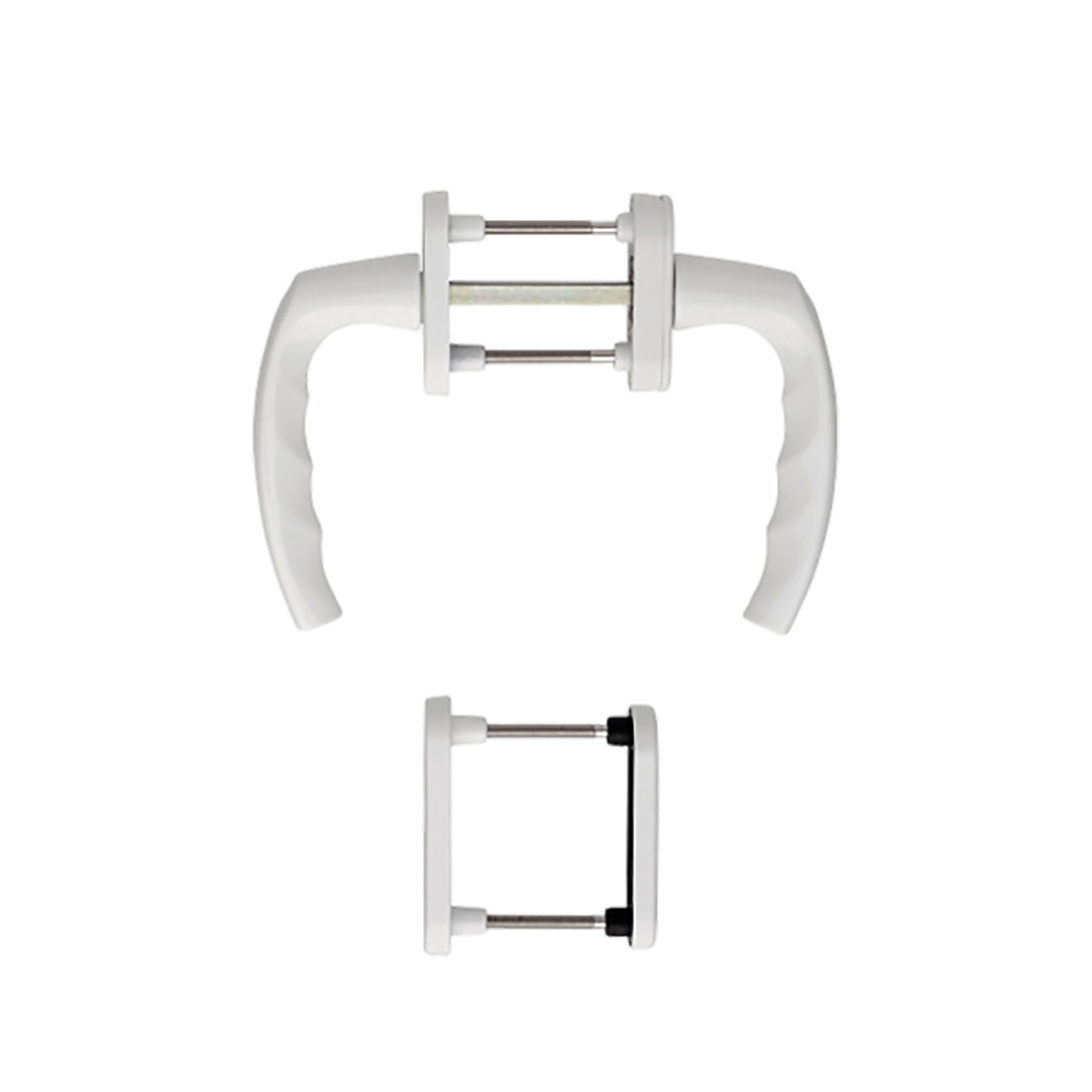 HOPPE Balkontür-Garnitur Serie Atlanta 0530/66N/U26/0530/66NS/49PNS PZ TS 63-68 mm F9016 verkehrsweiß, Zubehör, Schnalle, Drinnen, Zimmer, Duscharmatur