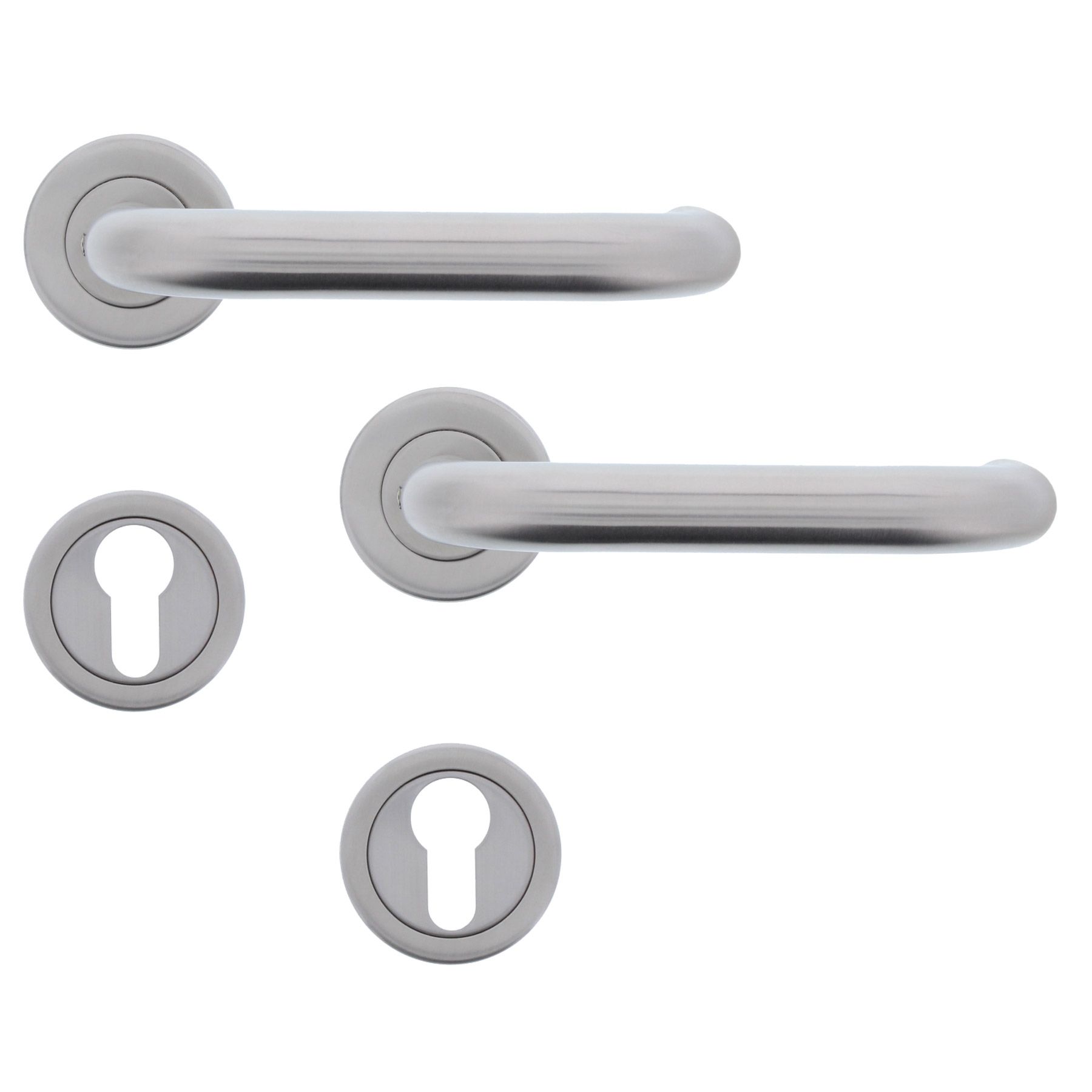 [B-WARE] OUTLET ToniTec® Rosettengarnitur "Verona" Drückergarnitur U-Form Edelstahl PZ (Profilzylinder), Griff, Badezimmer, Drinnen, Zimmer, Duscharmatur, Griff, Badezimmer, Drinnen, Zimmer, Duscharmatur, Griff, Badezimmer, Drinnen, Zimmer, Duscharmatur,