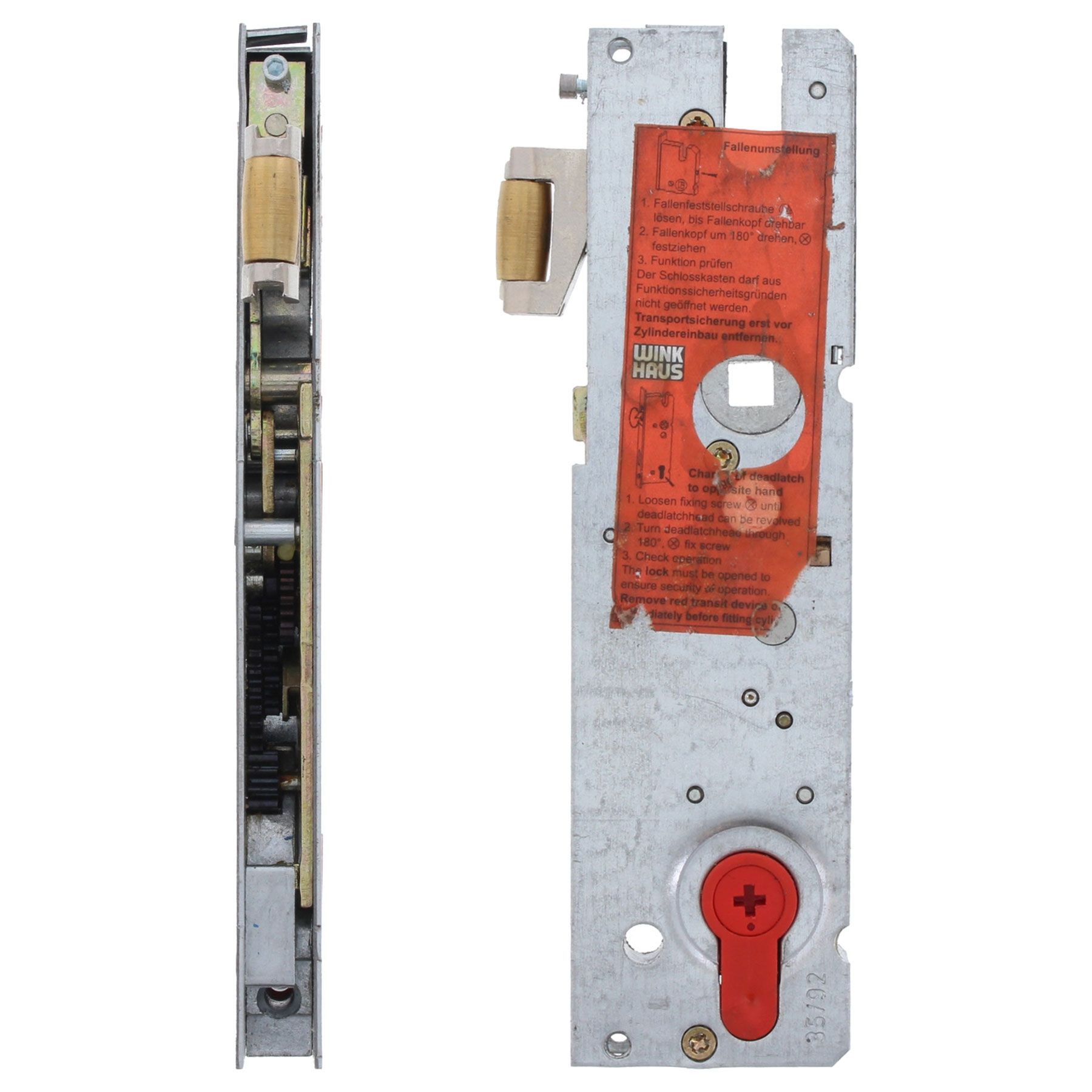 Winkhaus Hauptschloss Reparaturschlosskasten STV TYP 2 lose mit Rollenfalle 35/92/8 mm