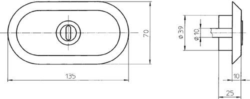 Ikon Schutzrosette für Protectorriegel mit Zylinderabdeckung, Diagramm, Handlung, Plan