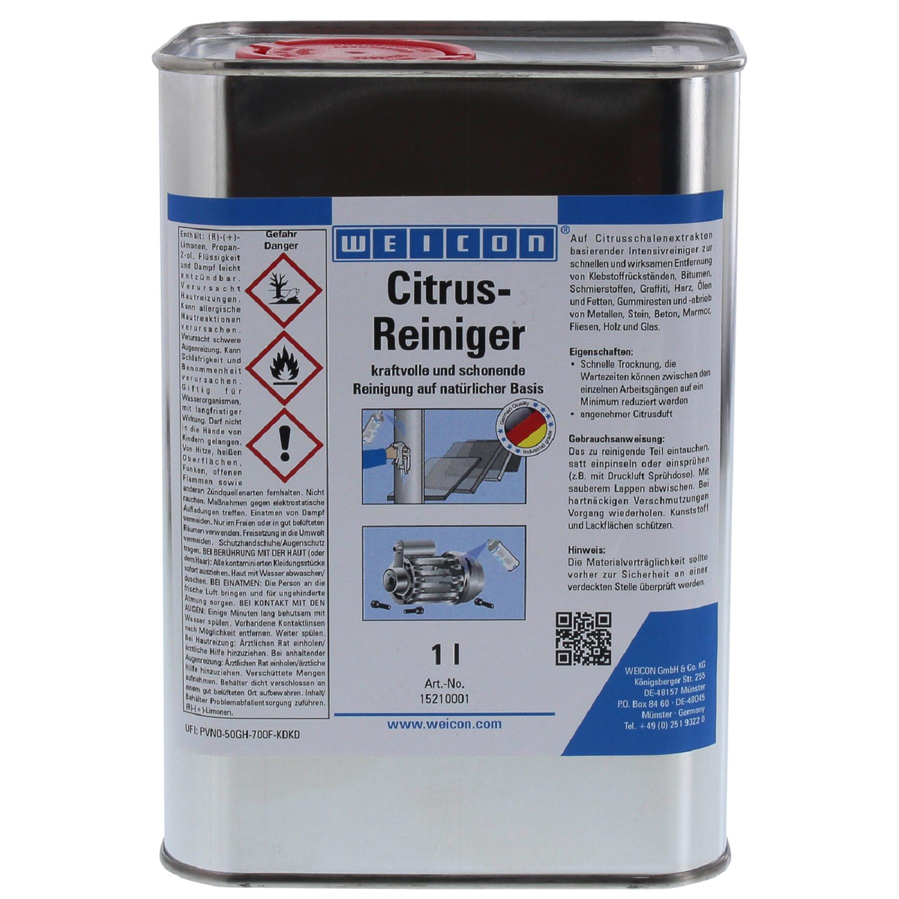 WEICON Citrus Reiniger 1 Liter Kanister 15210001, Zinn, Kann