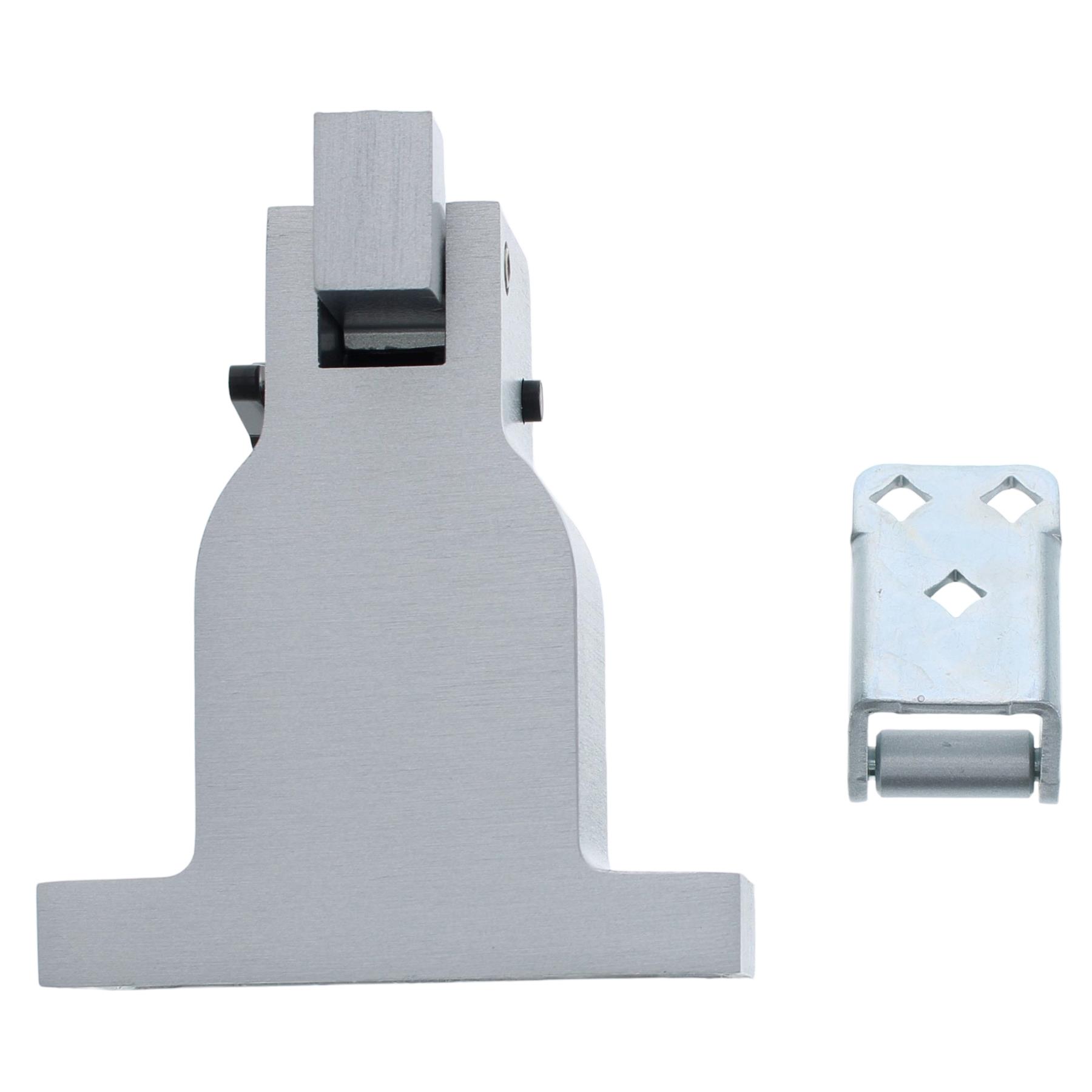 KWS Türstopper 1010 Türfeststeller zum Anschrauben, mit Fanghaken, silberfarbig