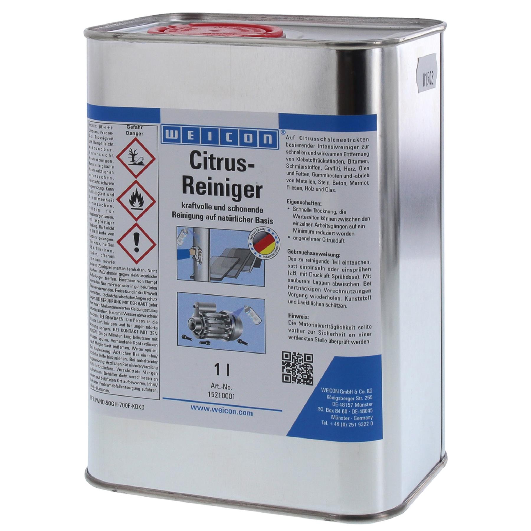 WEICON Citrus Reiniger 1 Liter Kanister 15210001, Zinn