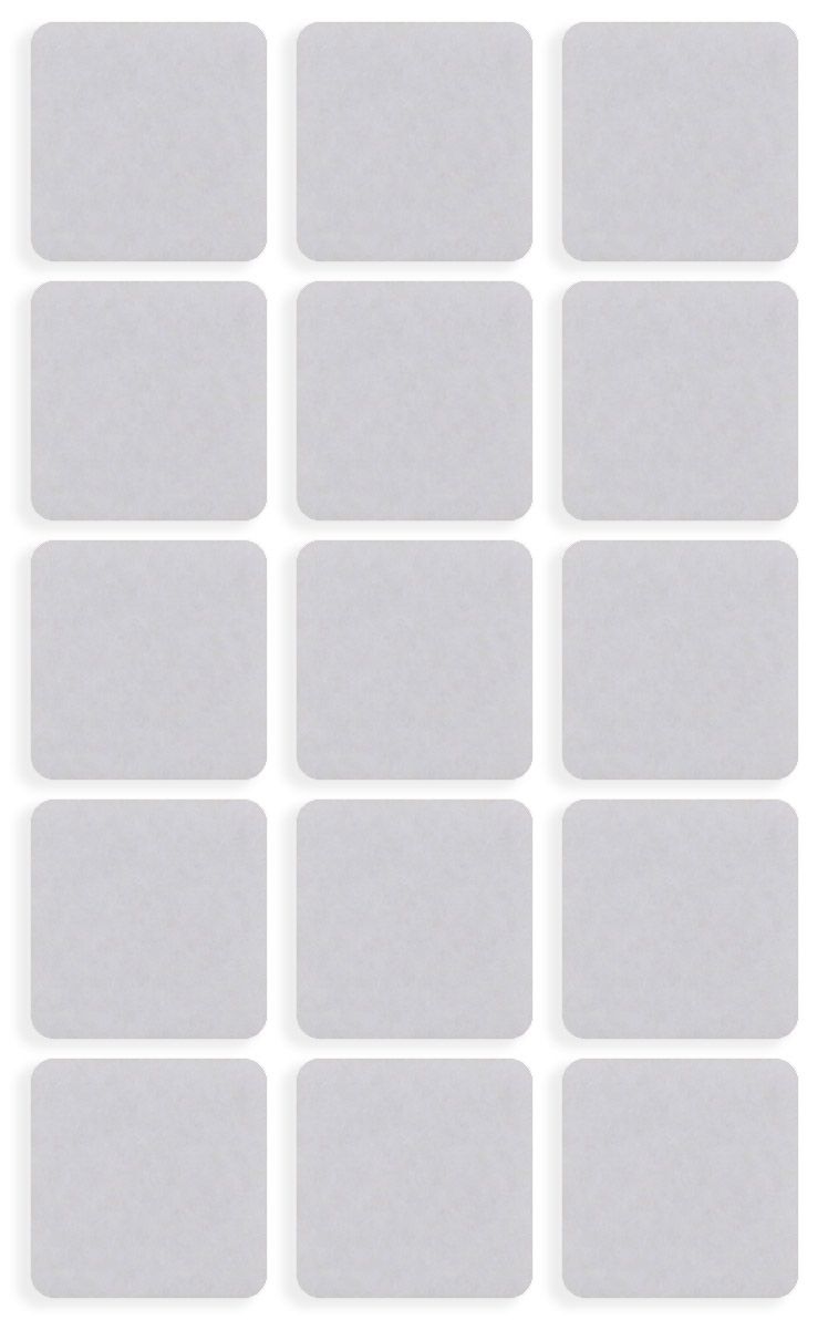 ToniTec Filzgleiter quadratisch weiß 30x30 mm, Kachel, Kreuz, Symbol