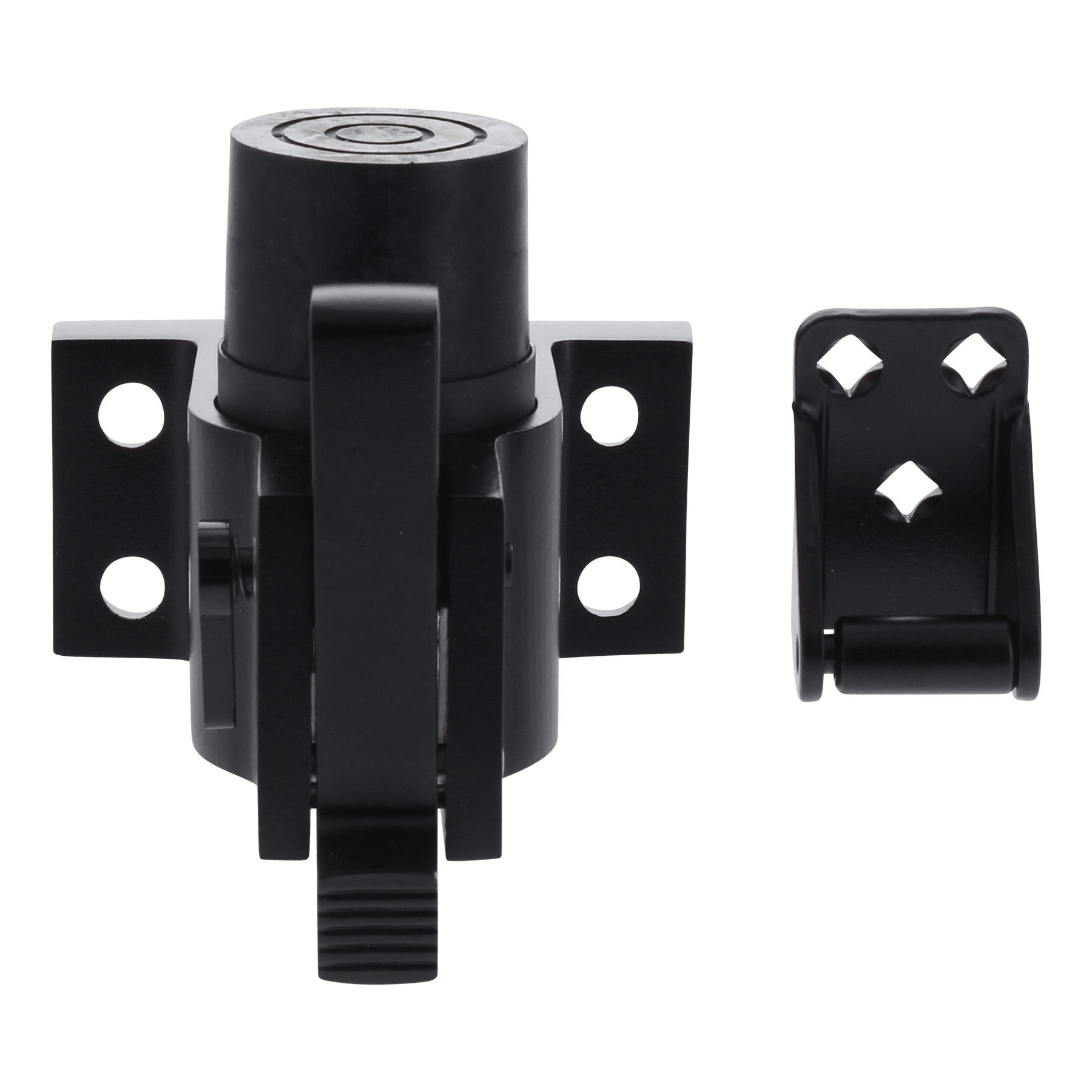 BLACK BEAUTY KWS Türstopper 1010 Türfeststeller zum Anschrauben mit Fanghaken schwarz (RAL 9005)