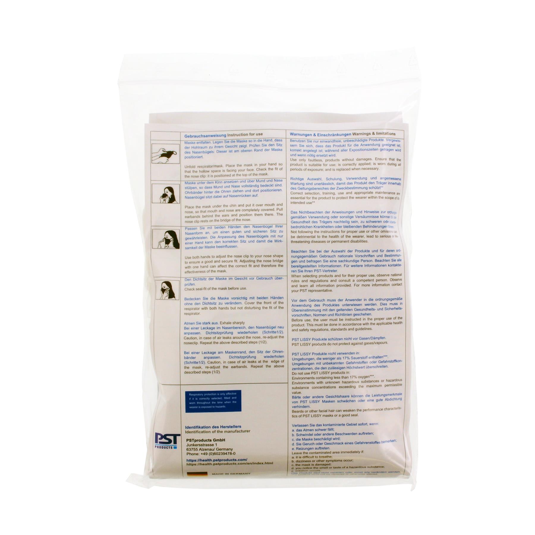 10x Atemschutzmaske FFP2 Gesichtsmaske LISSY Made in Germany, Windel, Person