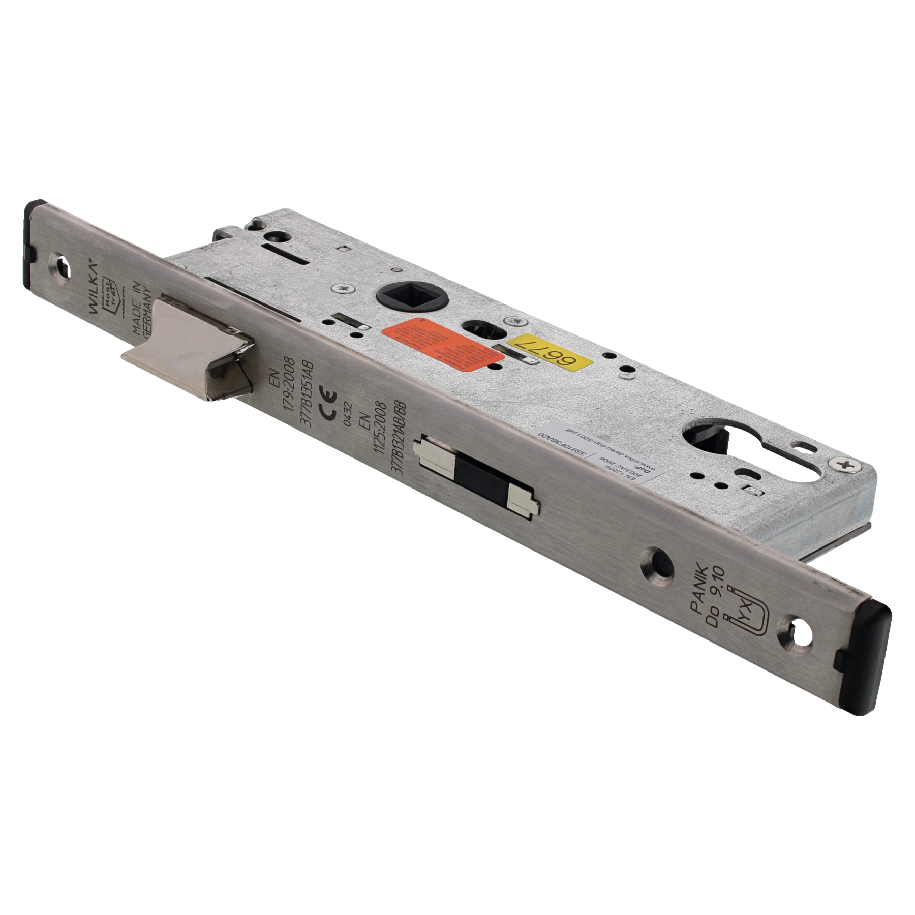 WILKA Anti-Panik-Einsteckschloss für einflügelige Rohrrahmentüren 6677 Funktion B links 45 mm U-Profil 24x6x2x245 mm, Klinge, Rasiermesser, Waffe