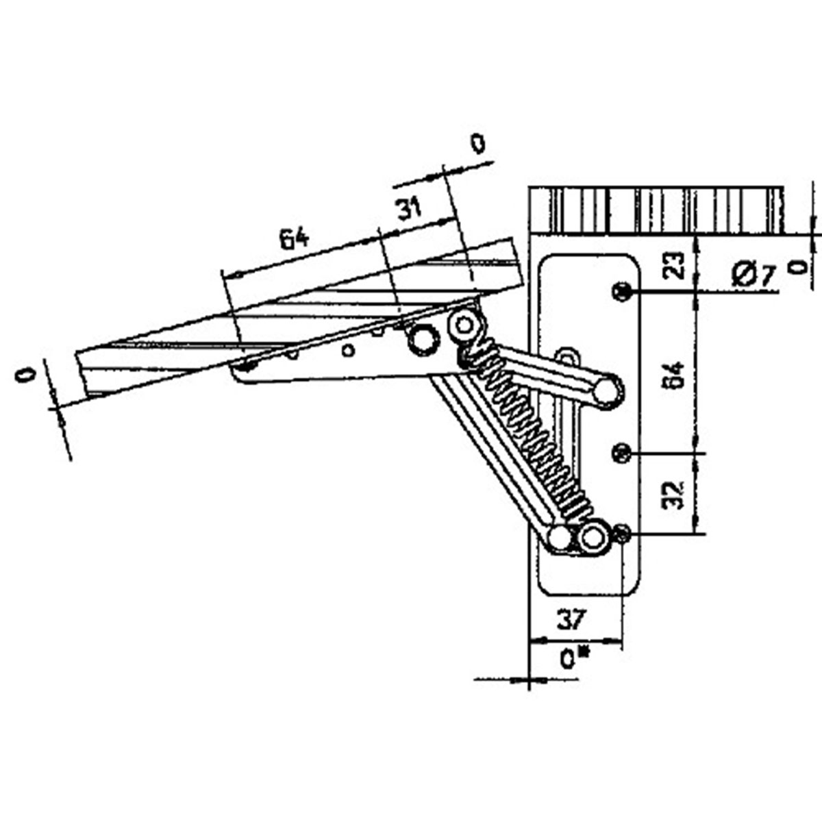 HOCHSTELLBESCHLAG Hochstellstütze HL 9kg, CAD-Diagramm, Diagramm, Plan, Handlung