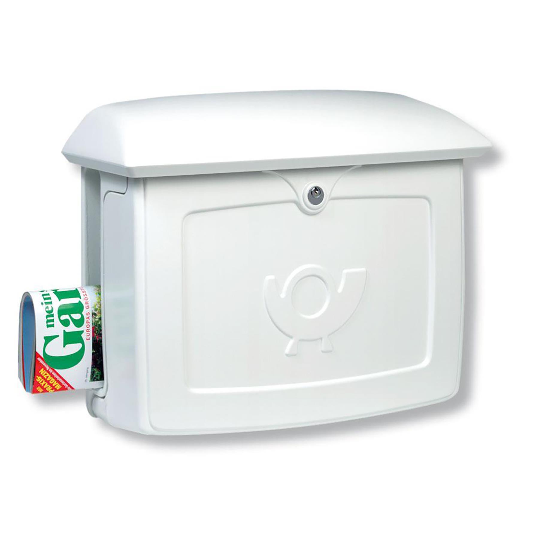 BURG-WÄCHTER Briefkasten "Malmö 889" Kunststoff Weiß, Postfach, Postfach