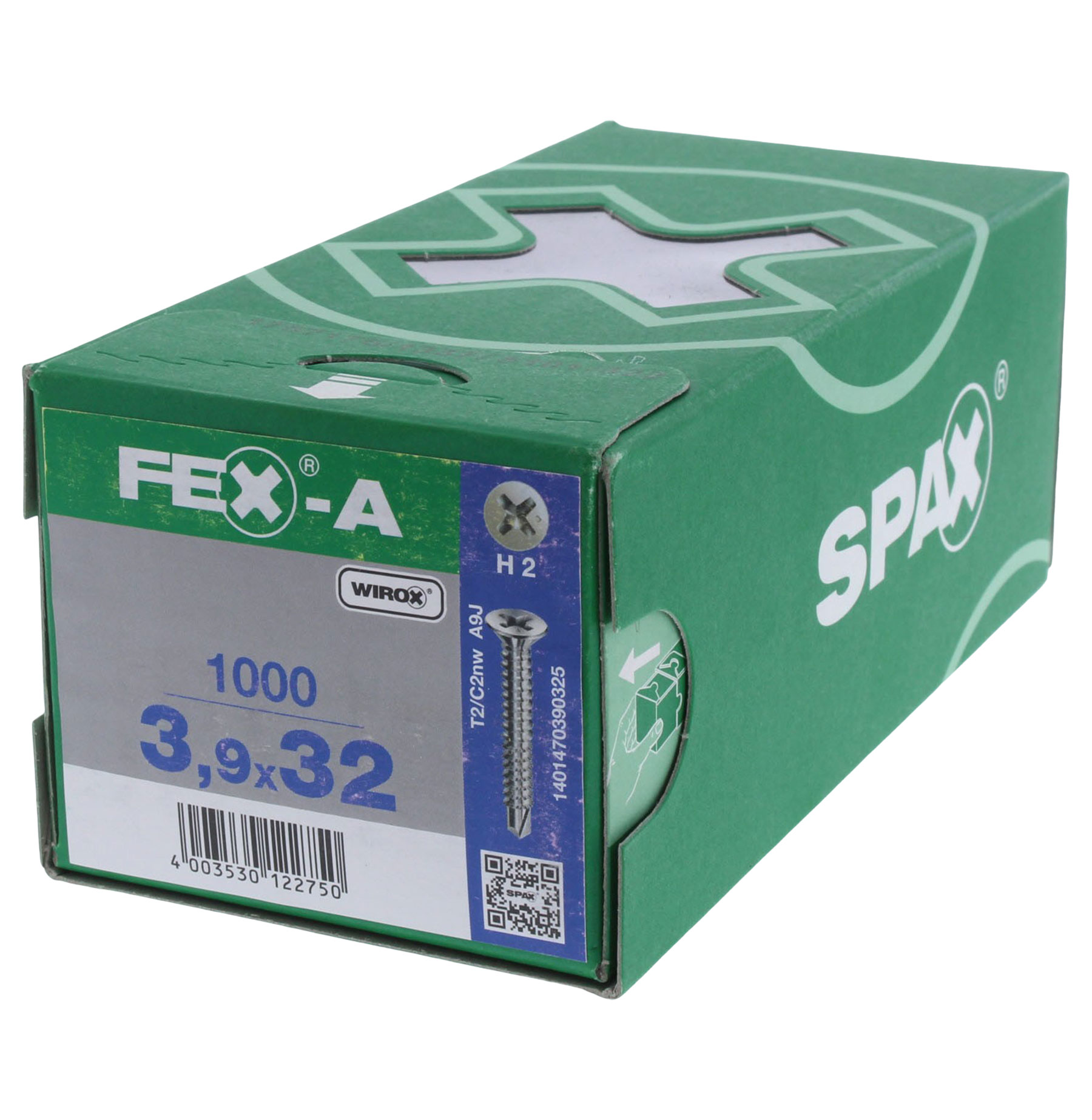 SPAX FEX A Kreuzschlitzschrauben Senkkopf 3,9x32 H2 mit Bohrspitze WIROX 1000 Stück, Kiste, Karton, Computerausrüstung