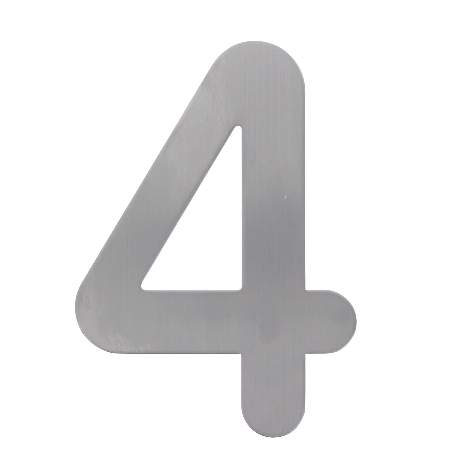 ToniTec Hausnummer "0" bis "9" Edelstahl fein matt 155mm Höhe 4, Symbol, Zeichen, Dreieck