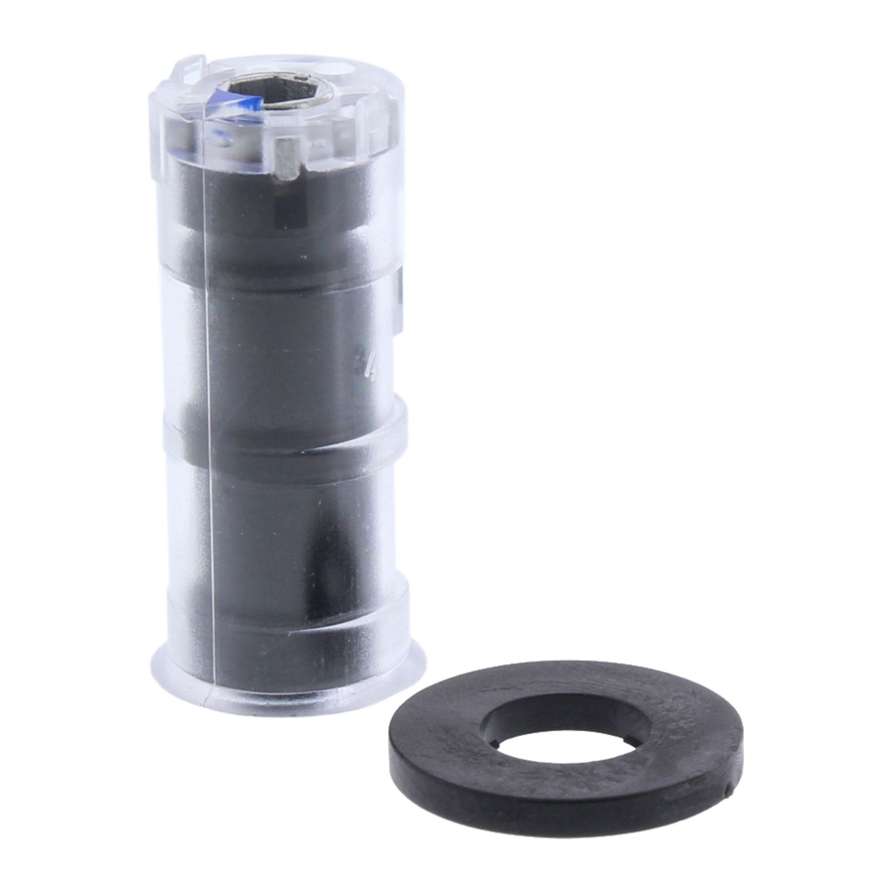 Schüco Buchsenelement Reparaturset für zweiteilige Aufsatzbänder (blaues Dreieck) 1 Stück, Lampe, Flasche, Shaker, Lampe, Flasche, Shaker, Lampe, Flasche, Shaker