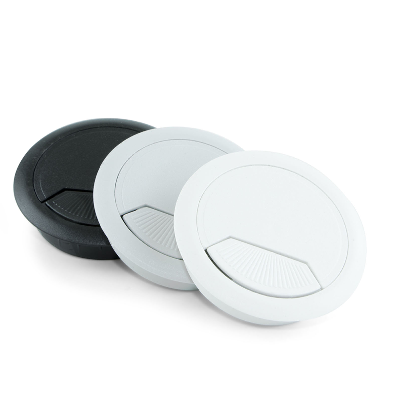 Emuca Kunststoff Kabeldurchführung Durchmesser 60 mm schwarz, Elektronik, Kamera-Linse, Objektivdeckel, Klebeband