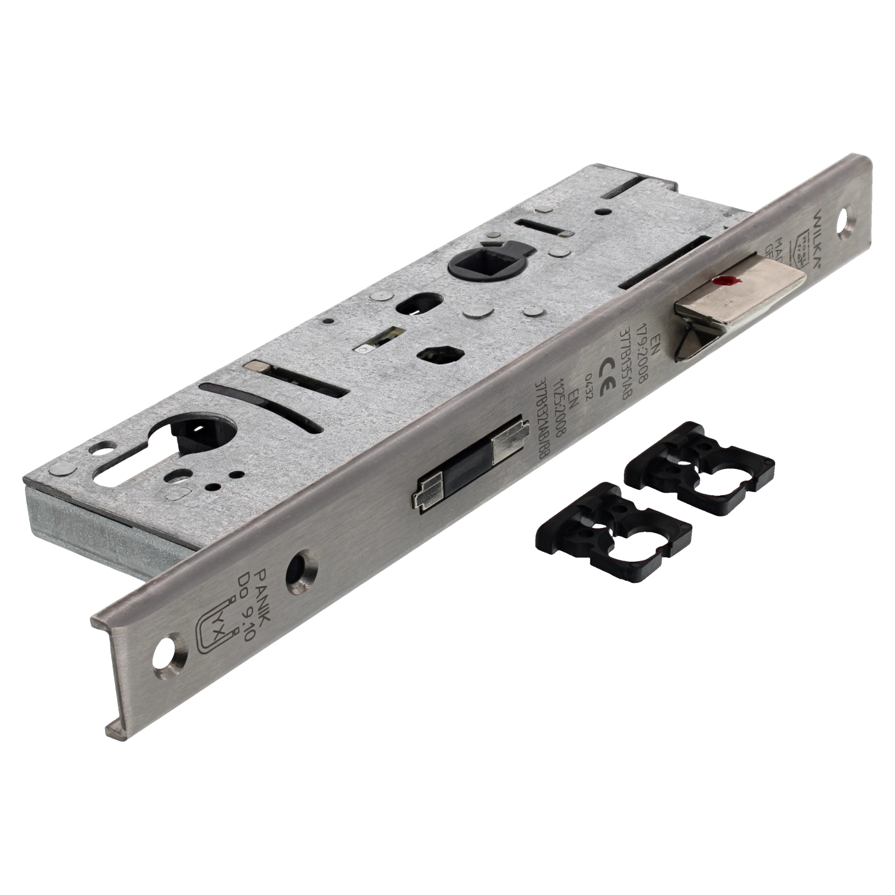 WILKA Anti-Panik-Einsteckschloss für einflügelige Rohrrahmentüren 6677 Funktion B links 45 mm U-Profil 24x6x2x245 mm, Klinge, Rasiermesser, Waffe