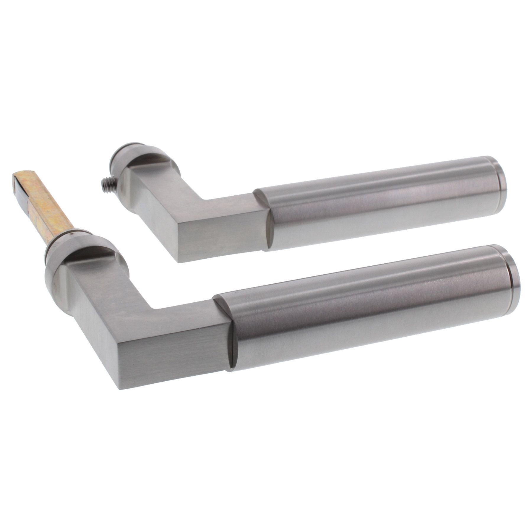 FSB Türdrückerpaar 1102/ 8 mm Edelstahl fein matt, Griff, Sinken, Waschbeckenhahn, Rauchrohr