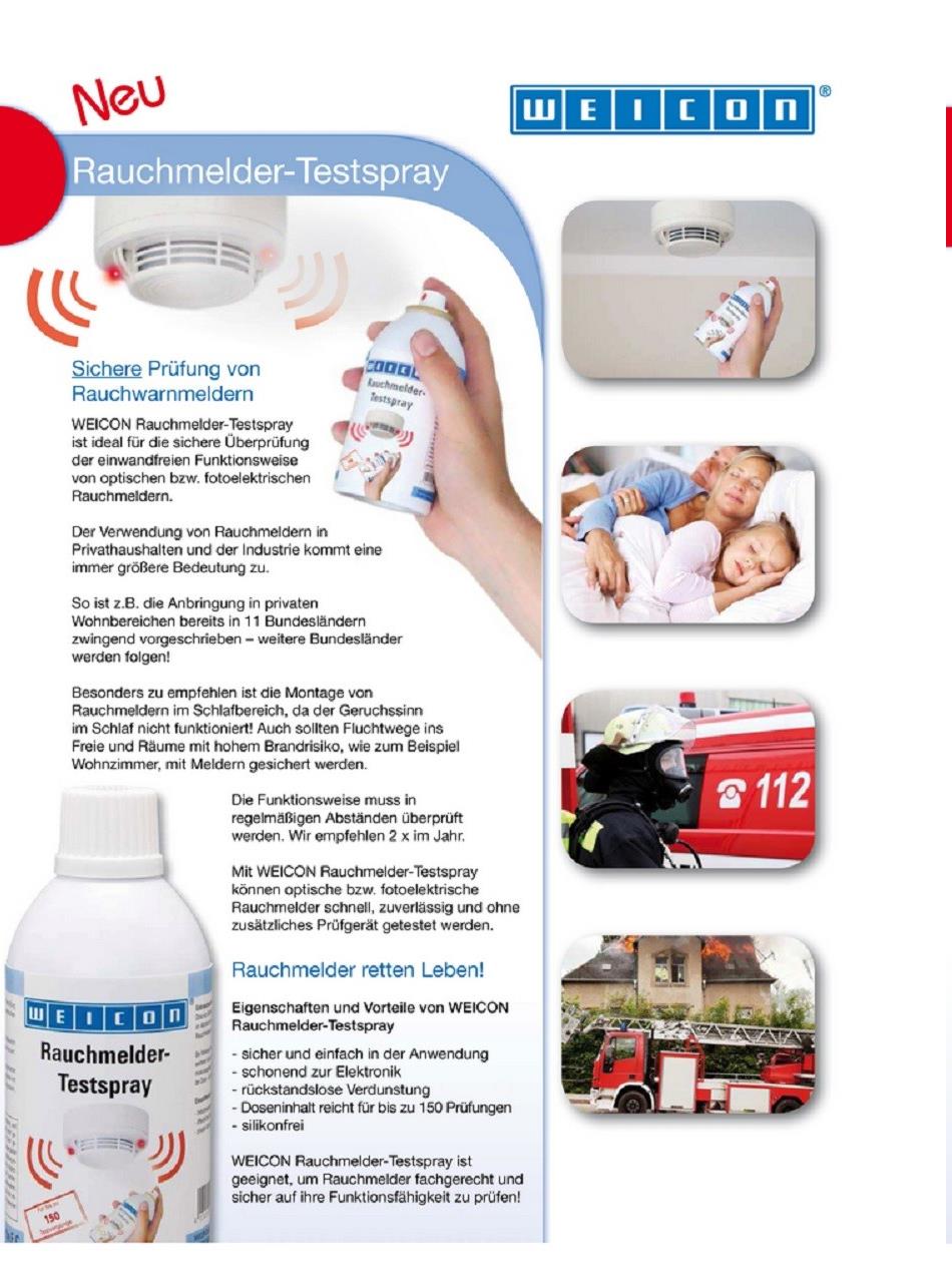 WEICON Rauchmelder-Testspray  250 ml Prüfspray silikonfrei, Werbung, Plakat, Baby, Person, Gesicht