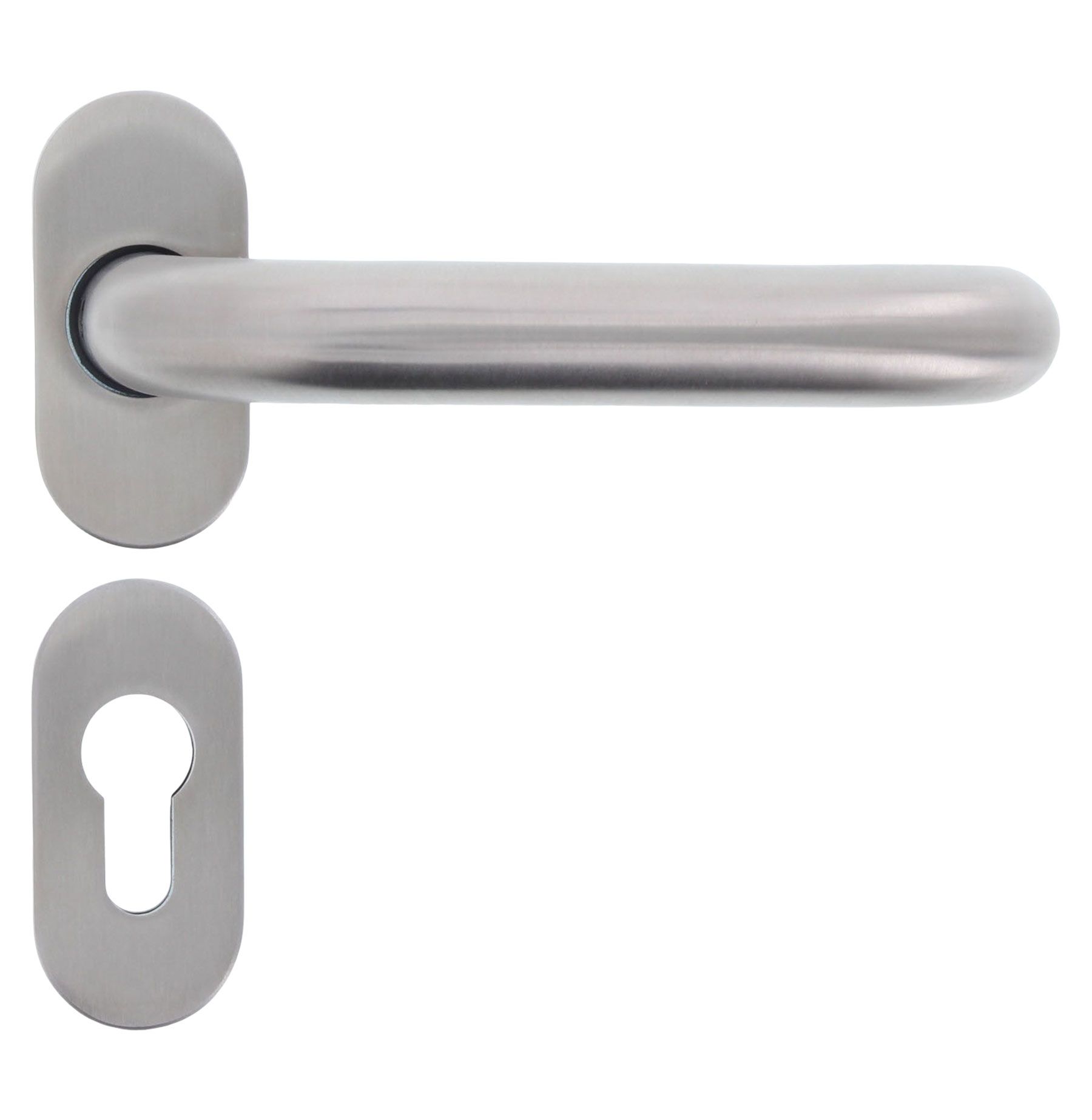 ECO Feuerschutz-Rosetten-Halbgarnitur Oval EPN 2000 DR PZ niro, Griff