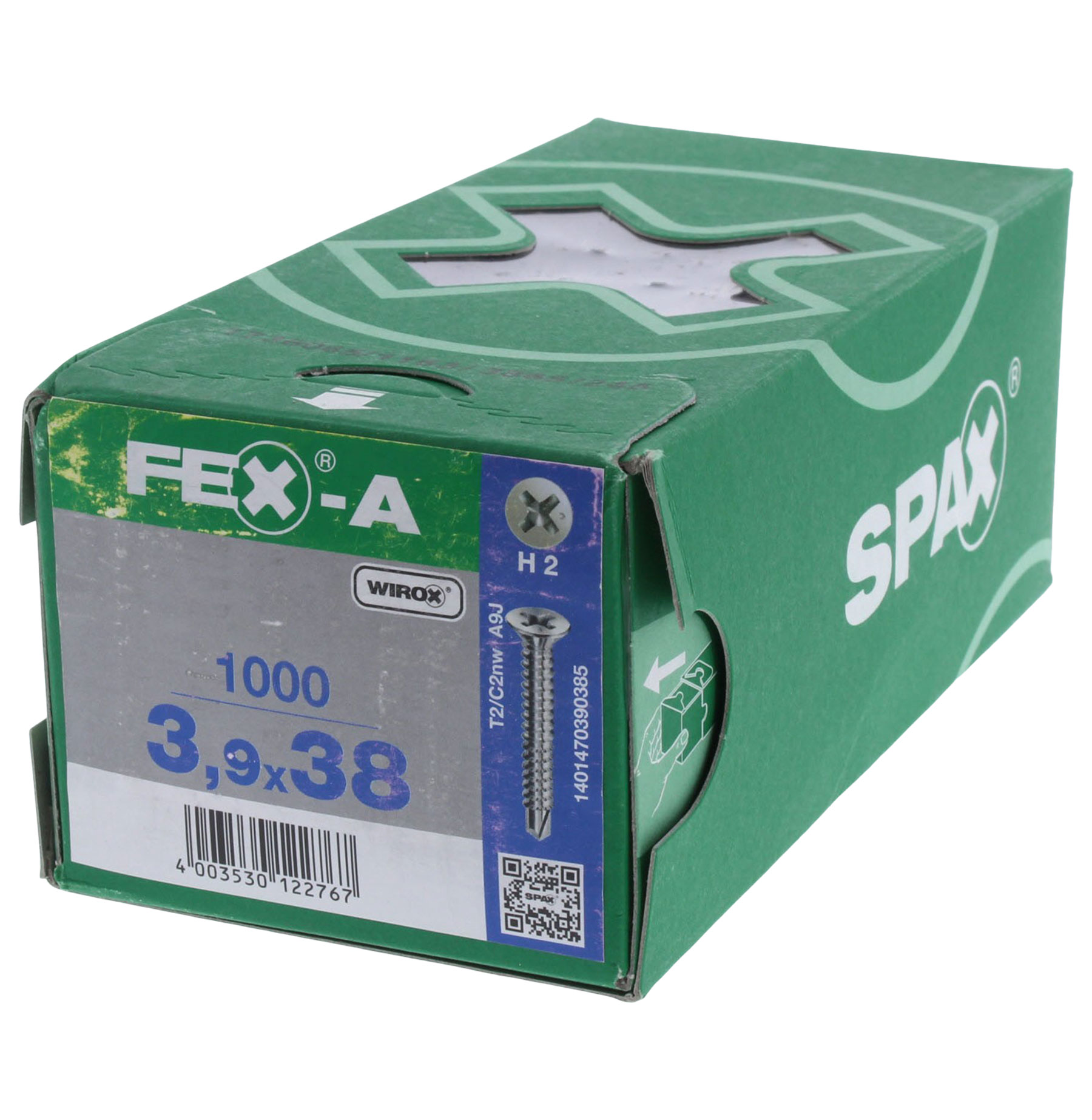 SPAX FEX A Kreuzschlitzschrauben Senkkopf 3,9x38 H2 mit Bohrspitze WIROX VE a 1000 Stück, Kiste, Computerausrüstung, Karton, Erste Hilfe