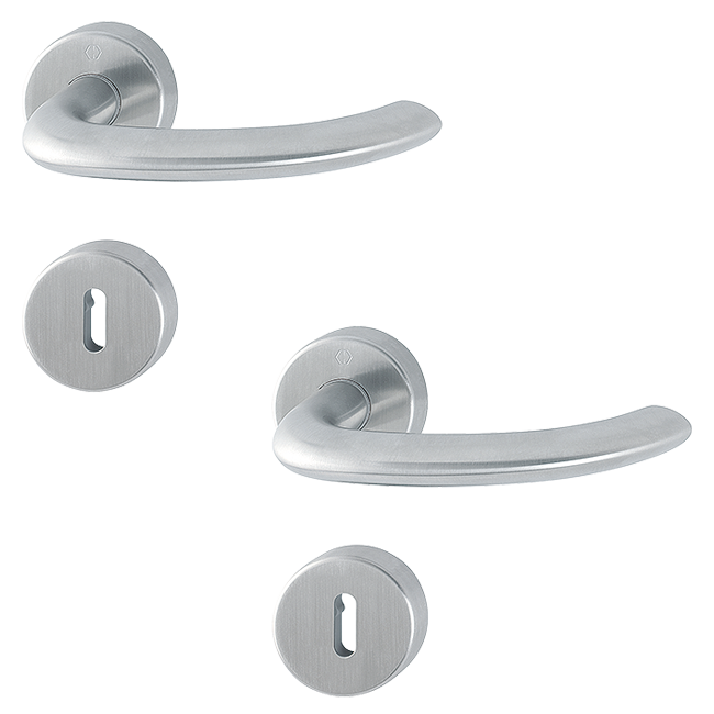 HOPPE Rosetten-Garnitur Marseille E1138F/42/42KVS Vierkant 8 mm F69 Edelstahl matt 3041941, Griff, Badezimmer, Drinnen, Zimmer, Duscharmatur