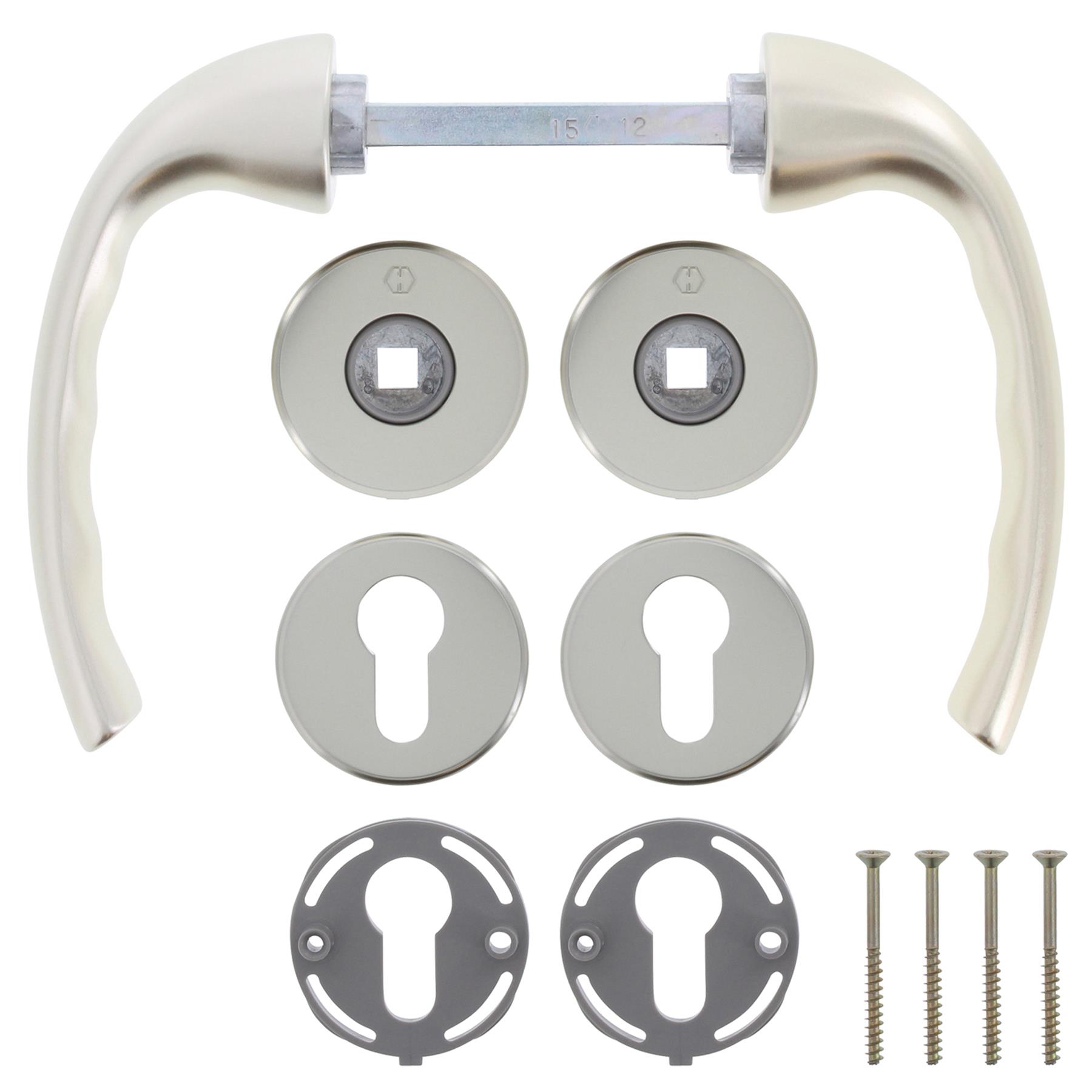 HOPPE Garnitur Rosette Tokyo 1710/42K/42KVS PZ Vierkant 8 mm F2 neusilber eloxiert 2805620, Griff