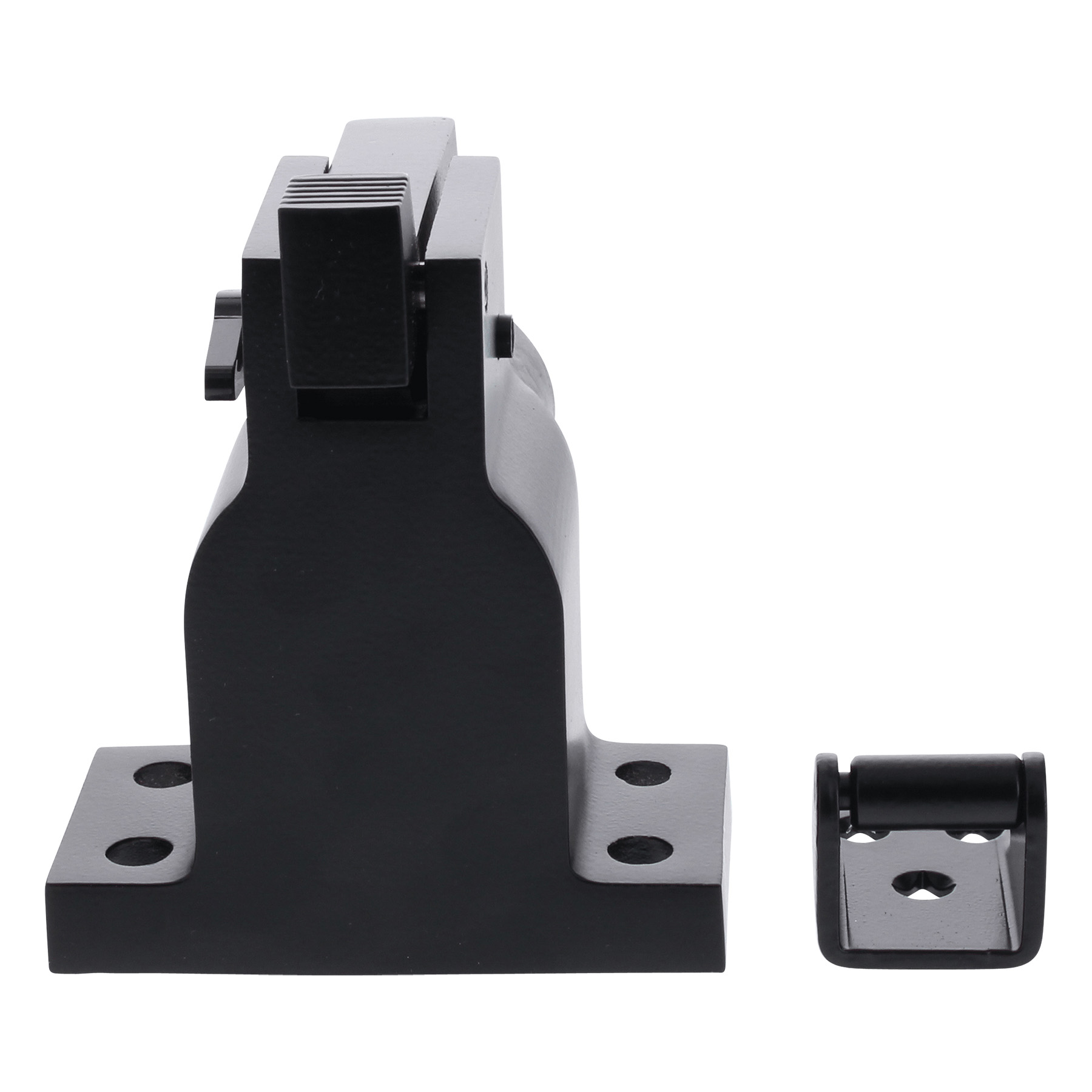 BLACK BEAUTY KWS Türstopper 1010 Türfeststeller zum Anschrauben mit Fanghaken schwarz (RAL 9005), Gerät, Gerät