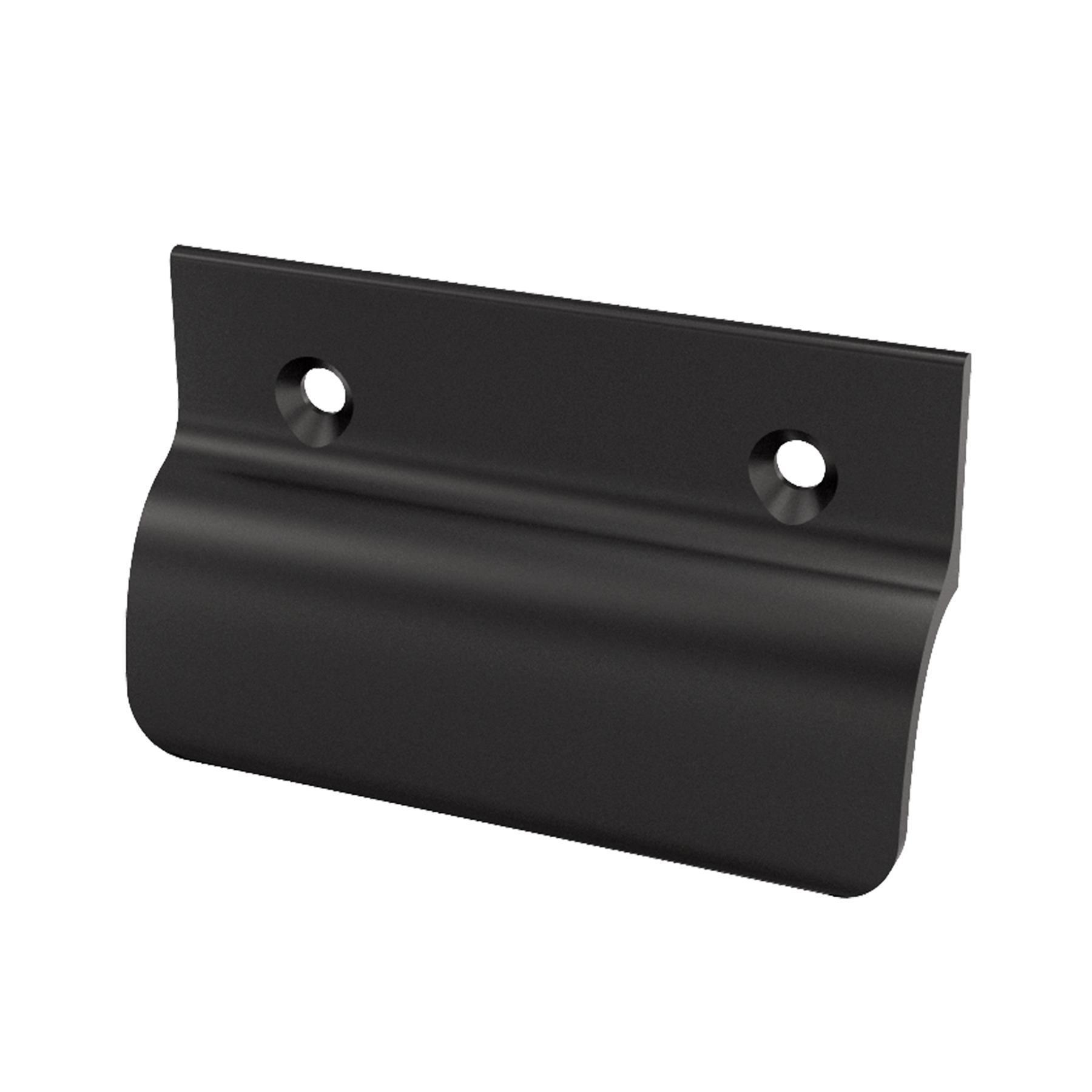 BLACK BEAUTY ToniTec® Glasfalzgriff Balkontürgriff Ziehgriff ohne Steg Modell: Zofia Schwarz