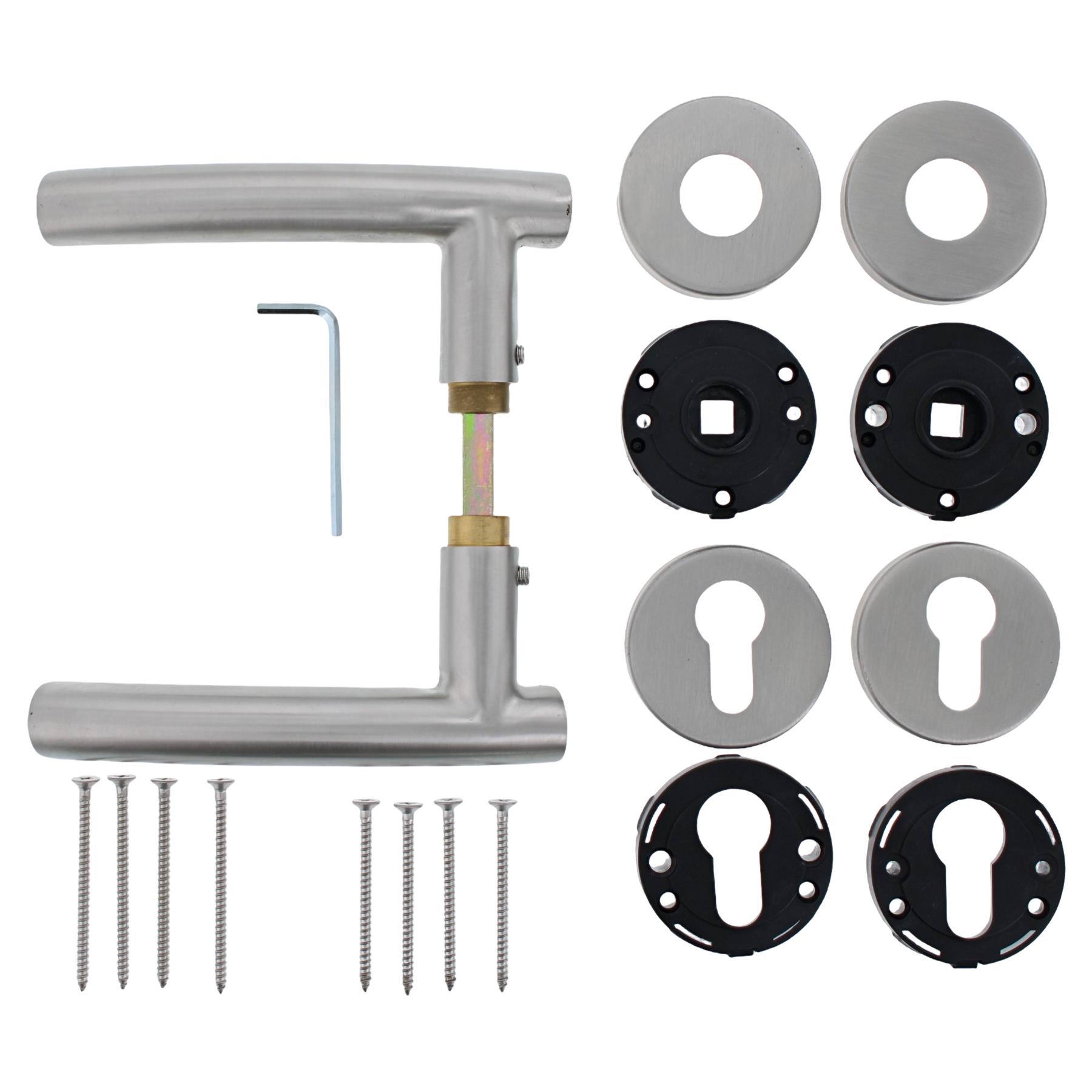 greenteQ Rosettengarnituren DG71L.ER.RS PZ fein matt, Badezimmer, Drinnen, Zimmer, Duscharmatur, Griff