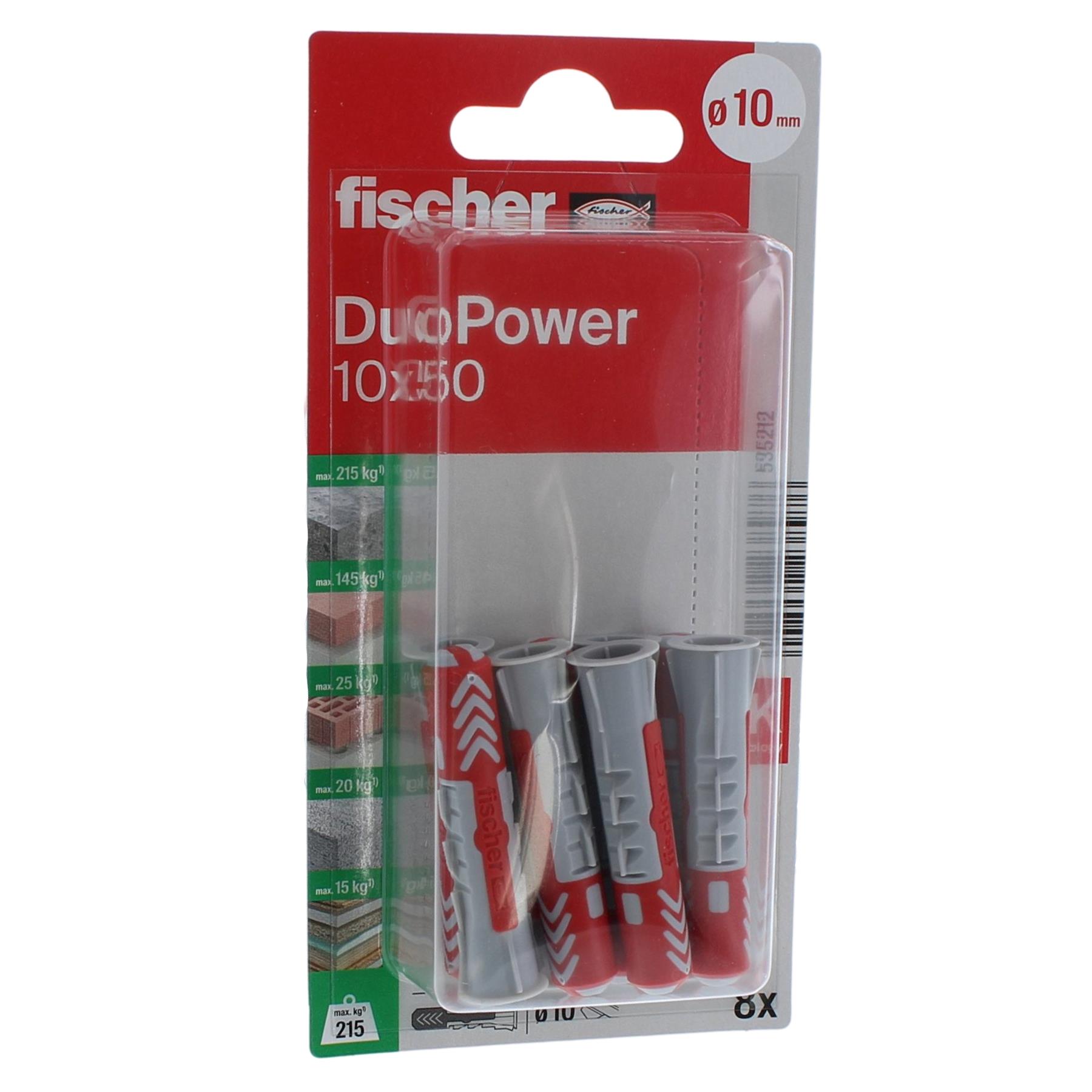 Fischer DUOPOWER 10x50 Inhalt: 8 Stück, Kann, Zinn