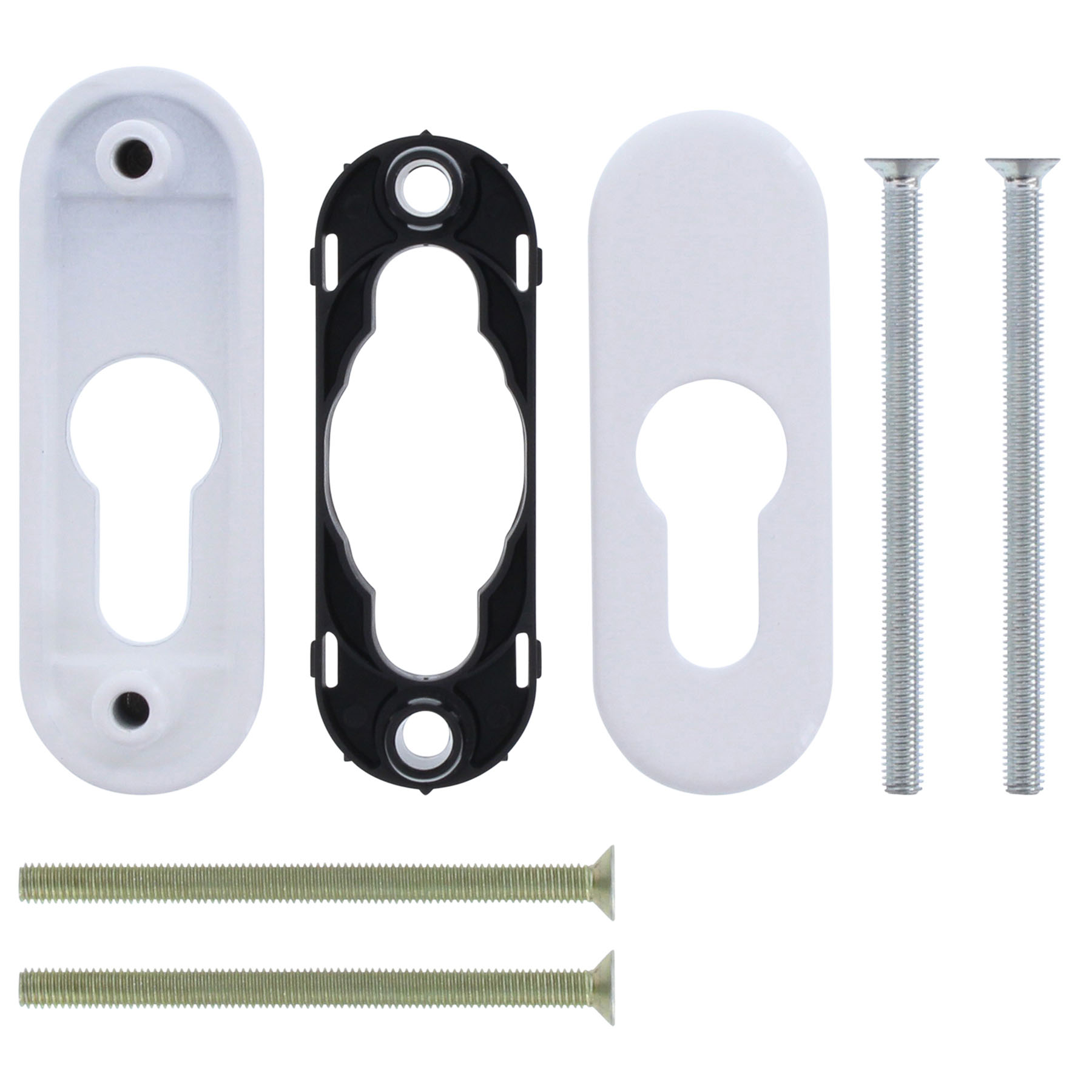 HOPPE Balkontür-Garnitur Serie Atlanta 0530/66N/U26/0530/66NS/49PNS PZ TS 63-68 mm F9016 verkehrsweiß, Griff, Maschine, Schraube