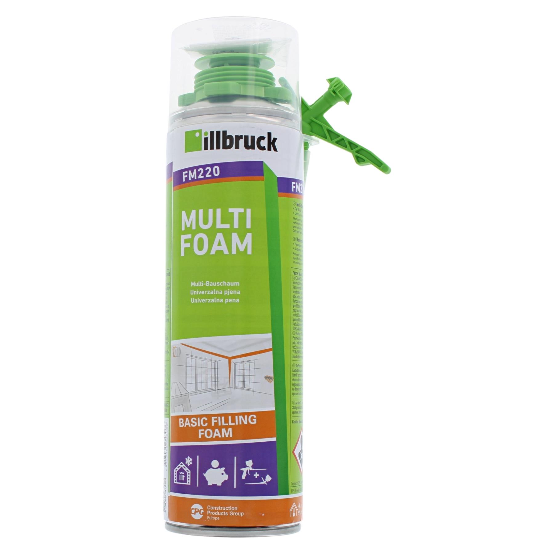 illbruck FM220 Fensterschaum PUR-Schaum Basic 500ml 1-komponentiger Polyurethanschaum (Ersatz für FM215), Flasche, Kräuterig, Kräuter, Pflanze, Flasche, Kräuterig, Kräuter, Pflanze