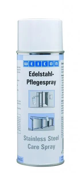 WEICON Edelstahlpflege-Spray 400 ml inklusive ToniTec® Microfasertuch, Zinn, Kann, Spraydose