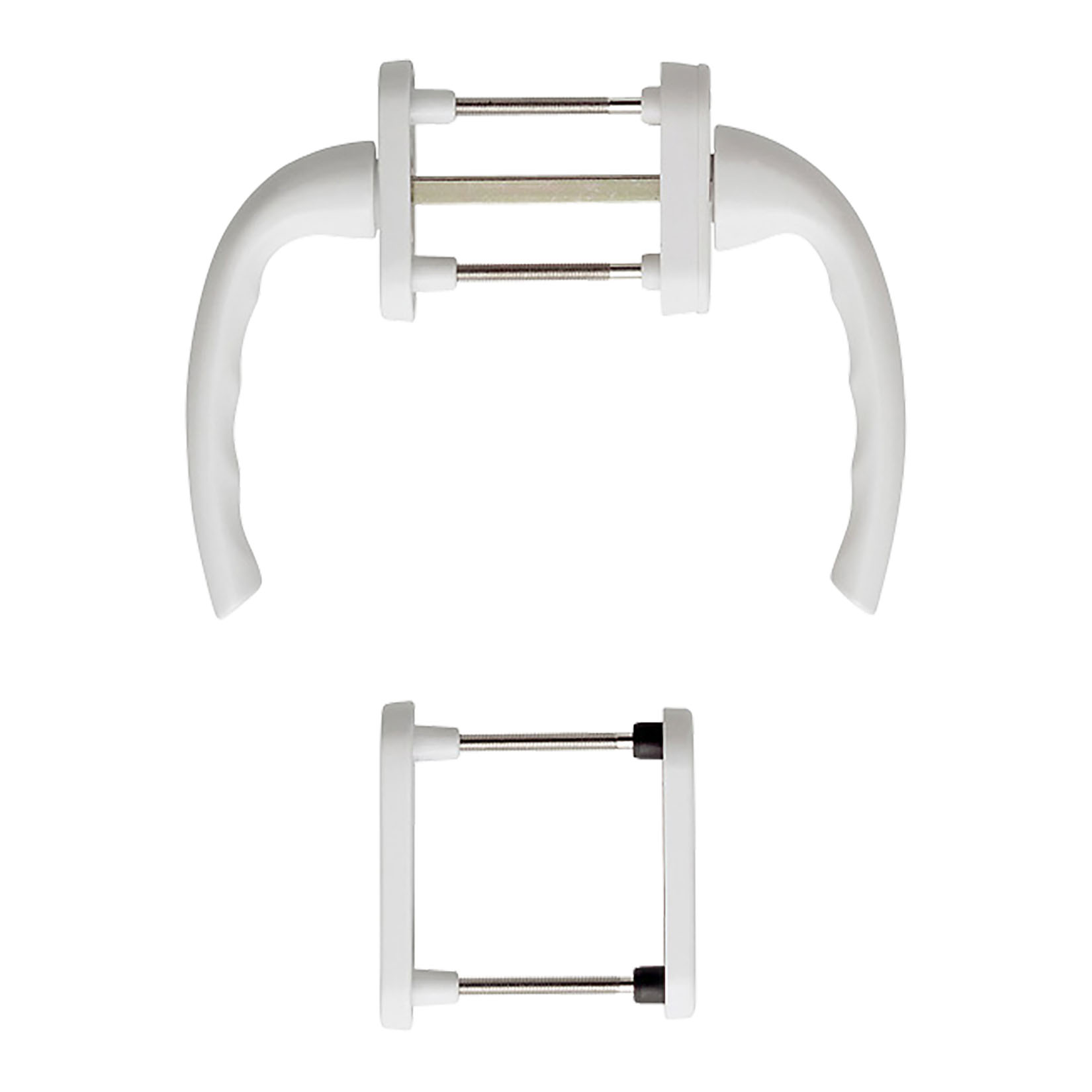 HOPPE Balkontür-Garnitur Serie Tokyo 099KH/66N/U26/0710/66NS/49PNS PZ Nocken 12 mm Vierkant 7 mm TS 63-68 mm F9016 verkehrsweiß, Zubehör, Schnalle