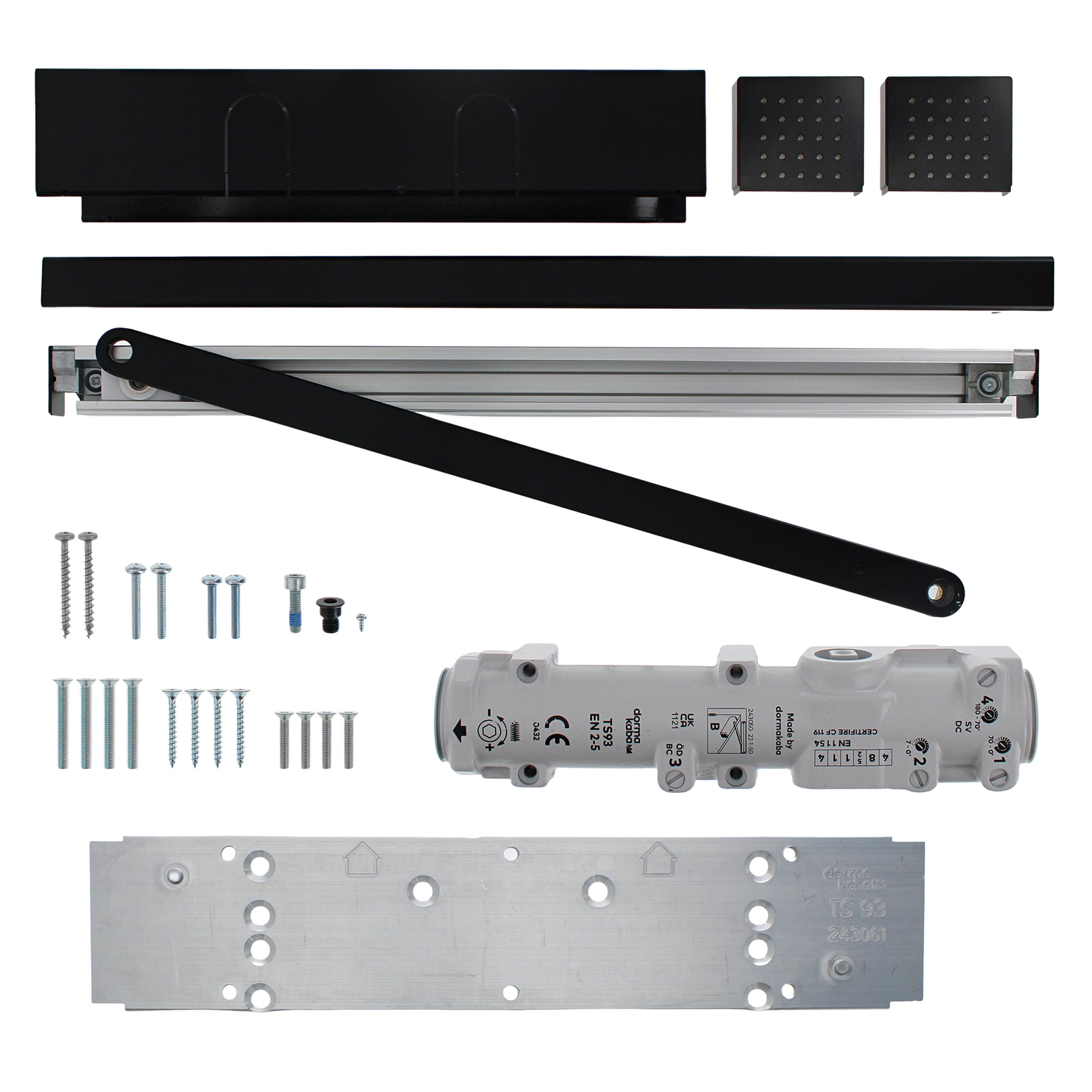 BLACK BEAUTY Dormakaba Türschließer TS 93 Basic B EN 2-5 inkl. Gleitschiene schwarz (RAL 9005)