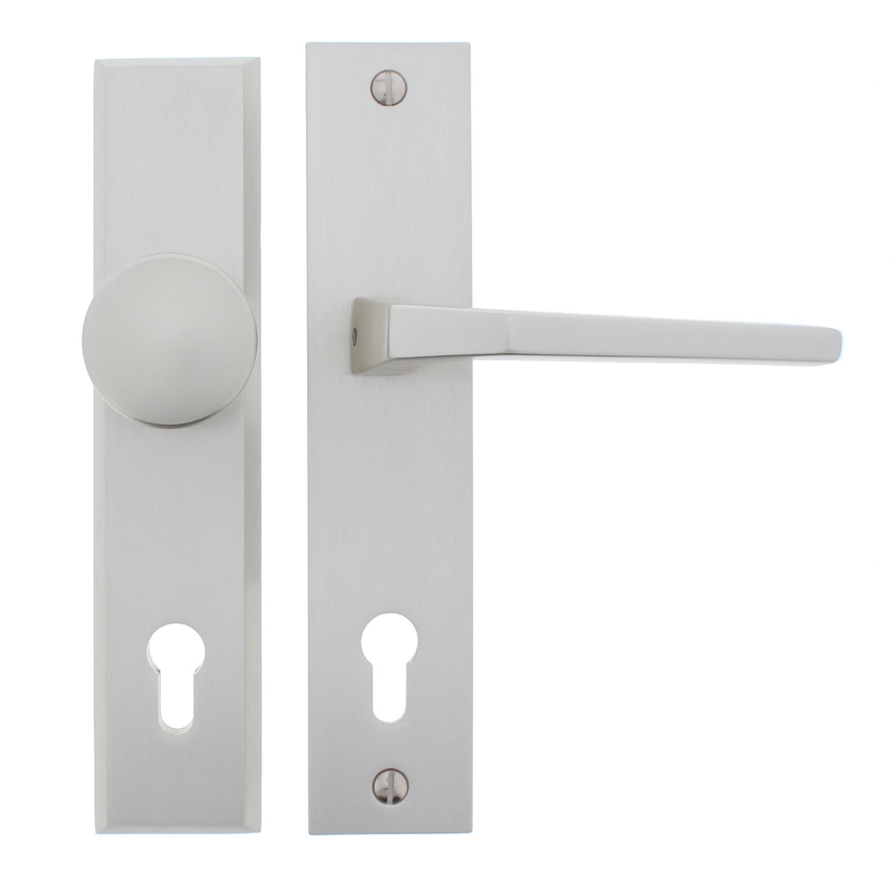 Dieckmann Schutz-Wechsel-Garnitur Massiv Rondo ES0 15 mm / 92 mm Neusilberfarbig, Griff, Griff, Griff, Griff