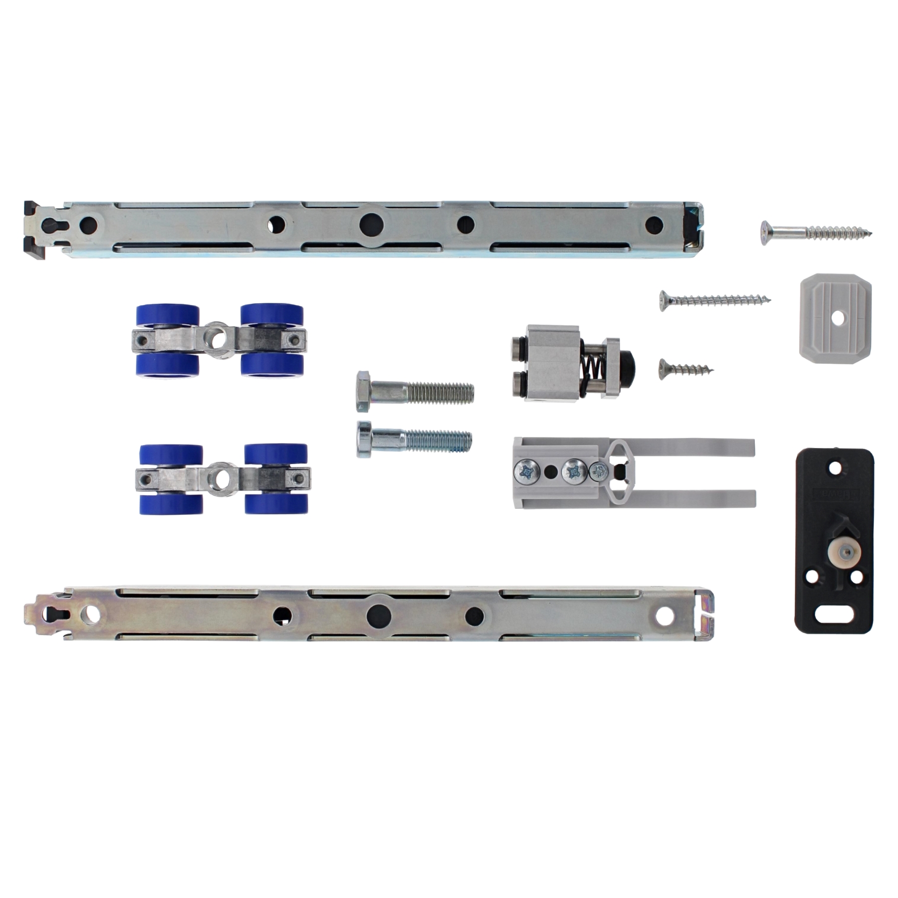 Hawa Garnitur Porta 60 HMT Pocket mit Laufschiene, 2000 mm Alu eloxiert, Komplett-Set für 1 Wandtaschentür, Maschine, Schraube