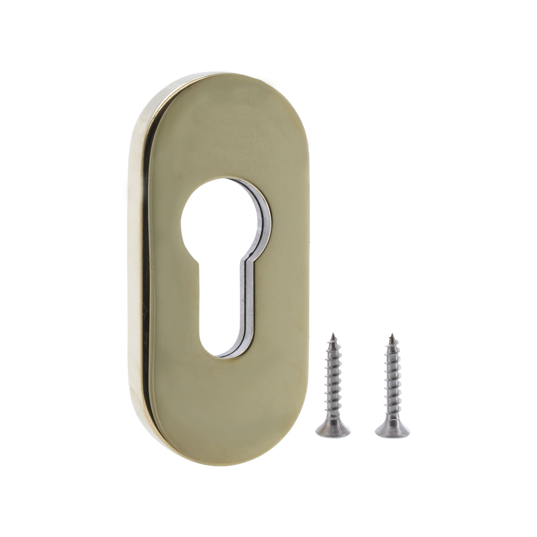 Schieberosette 011 PZ PVD Oval Messing, Maschine, Schraube