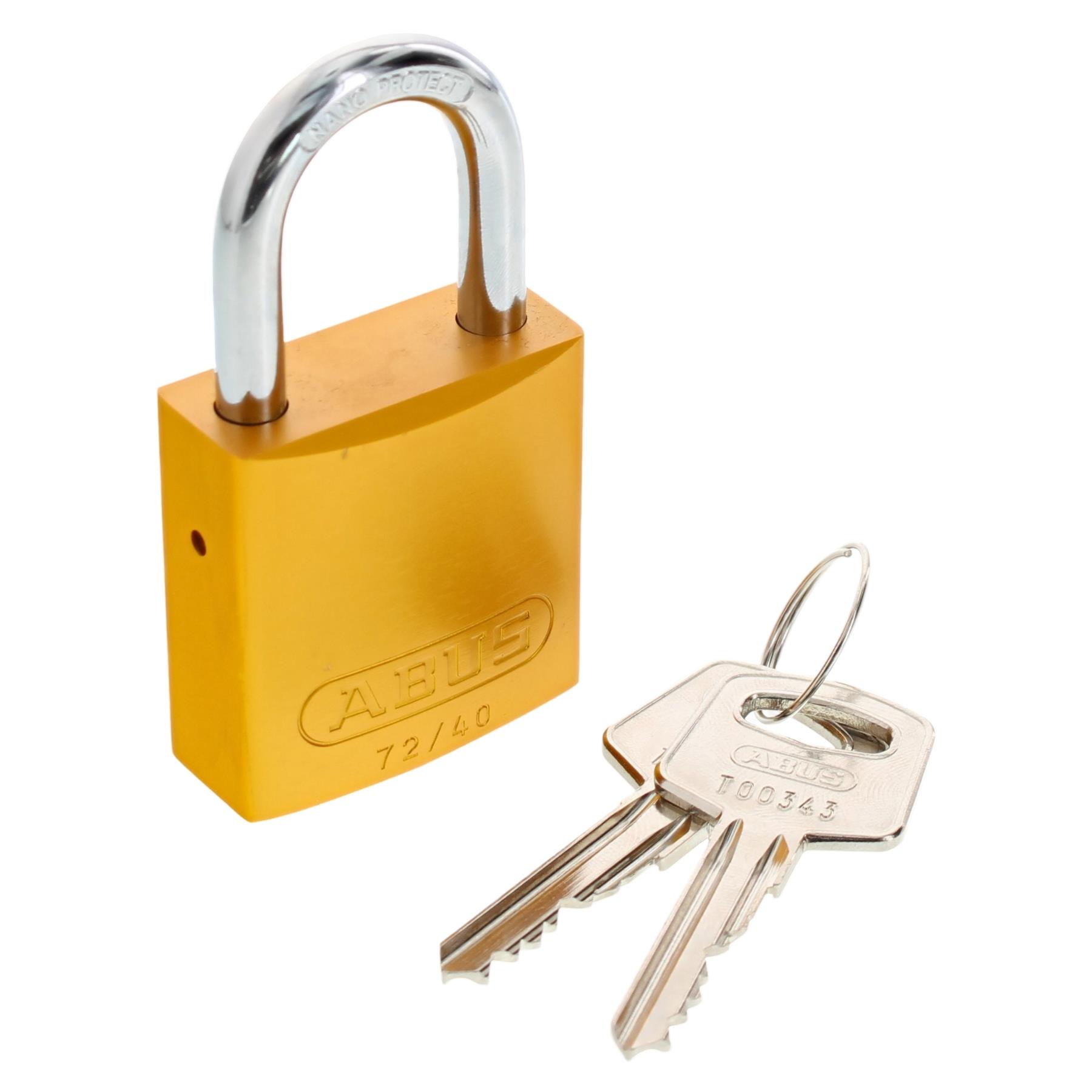 ABUS Aluminium 72/40 Color Vorhangschloss Gelb