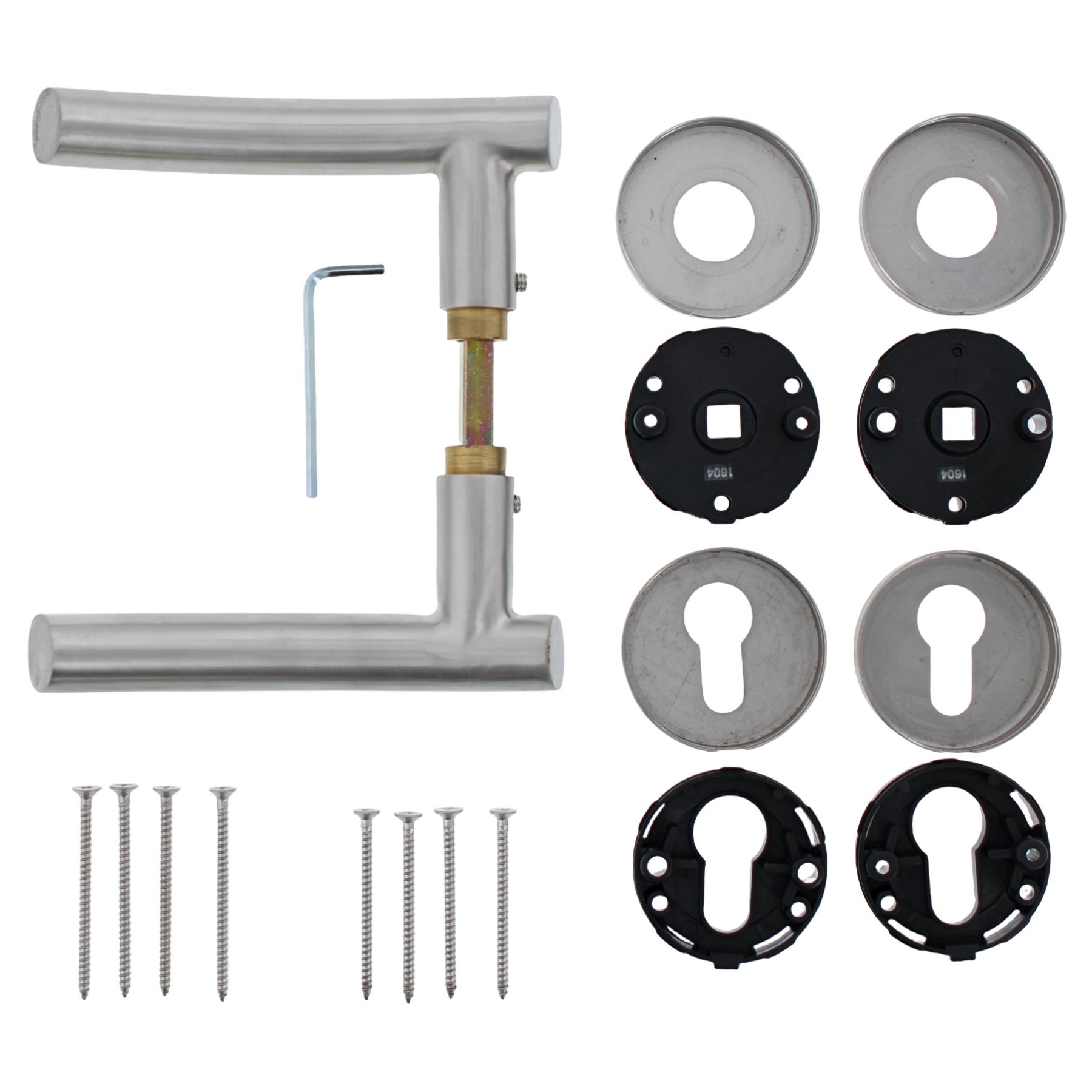 greenteQ Rosettengarnituren DG71L.ER.RS PZ fein matt, Maschine, Schraube, Drinnen, Zimmer, Duscharmatur