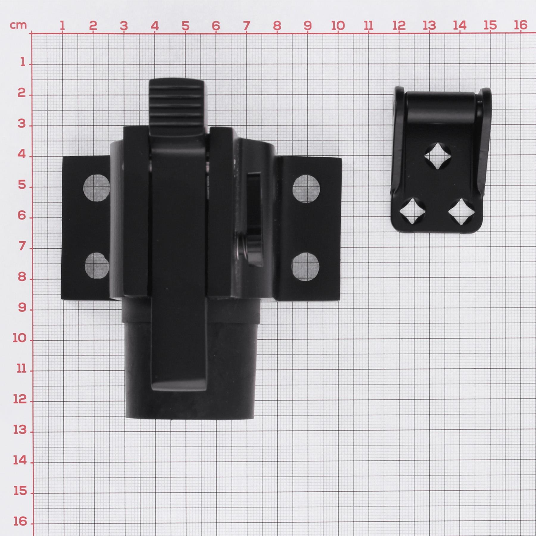 BLACK BEAUTY KWS Türstopper 1010 Türfeststeller zum Anschrauben mit Fanghaken schwarz (RAL 9005)