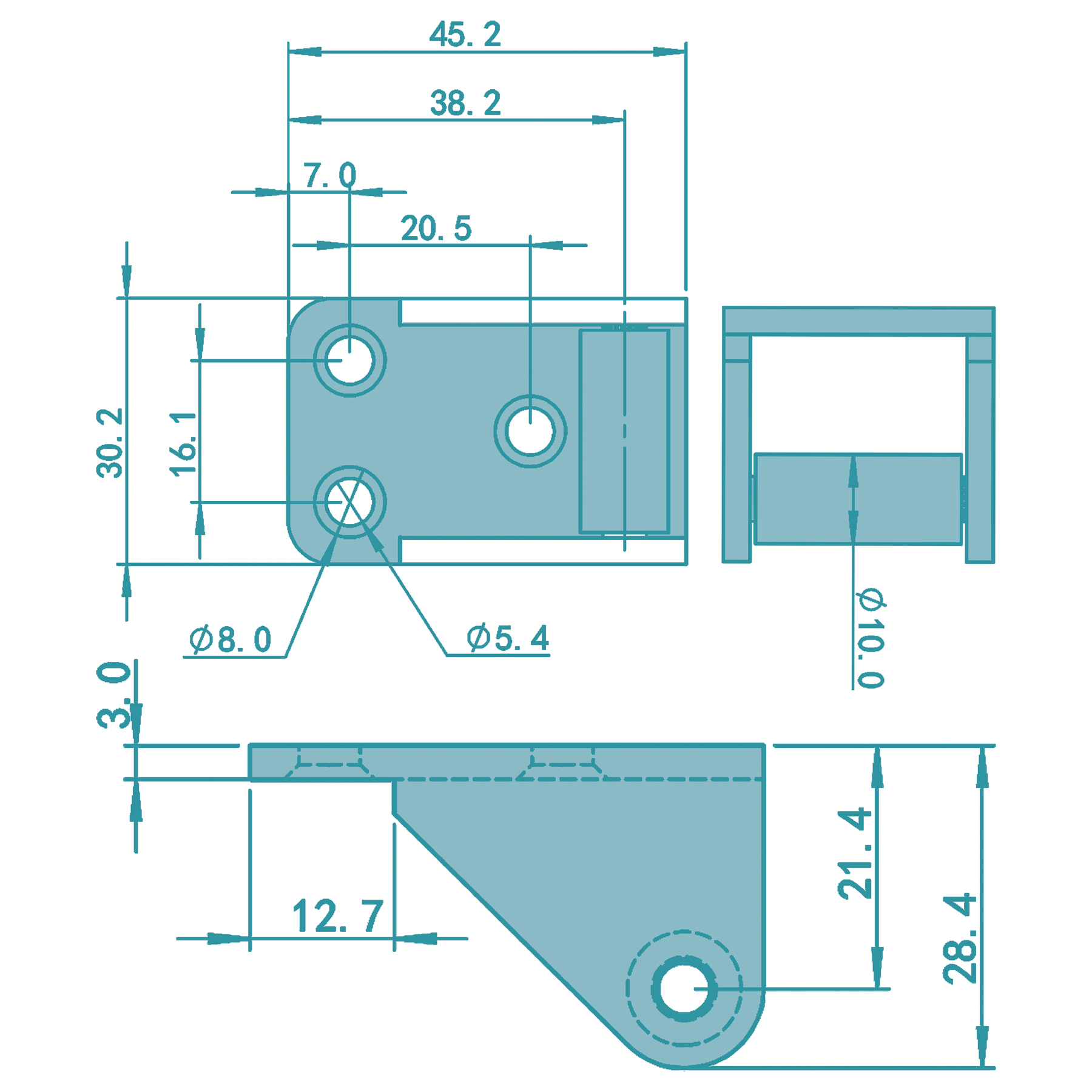 FEPS Trim Öse für Türstopperhaken als Gegenstück für Türstopper FE-TS001, Schaubild
