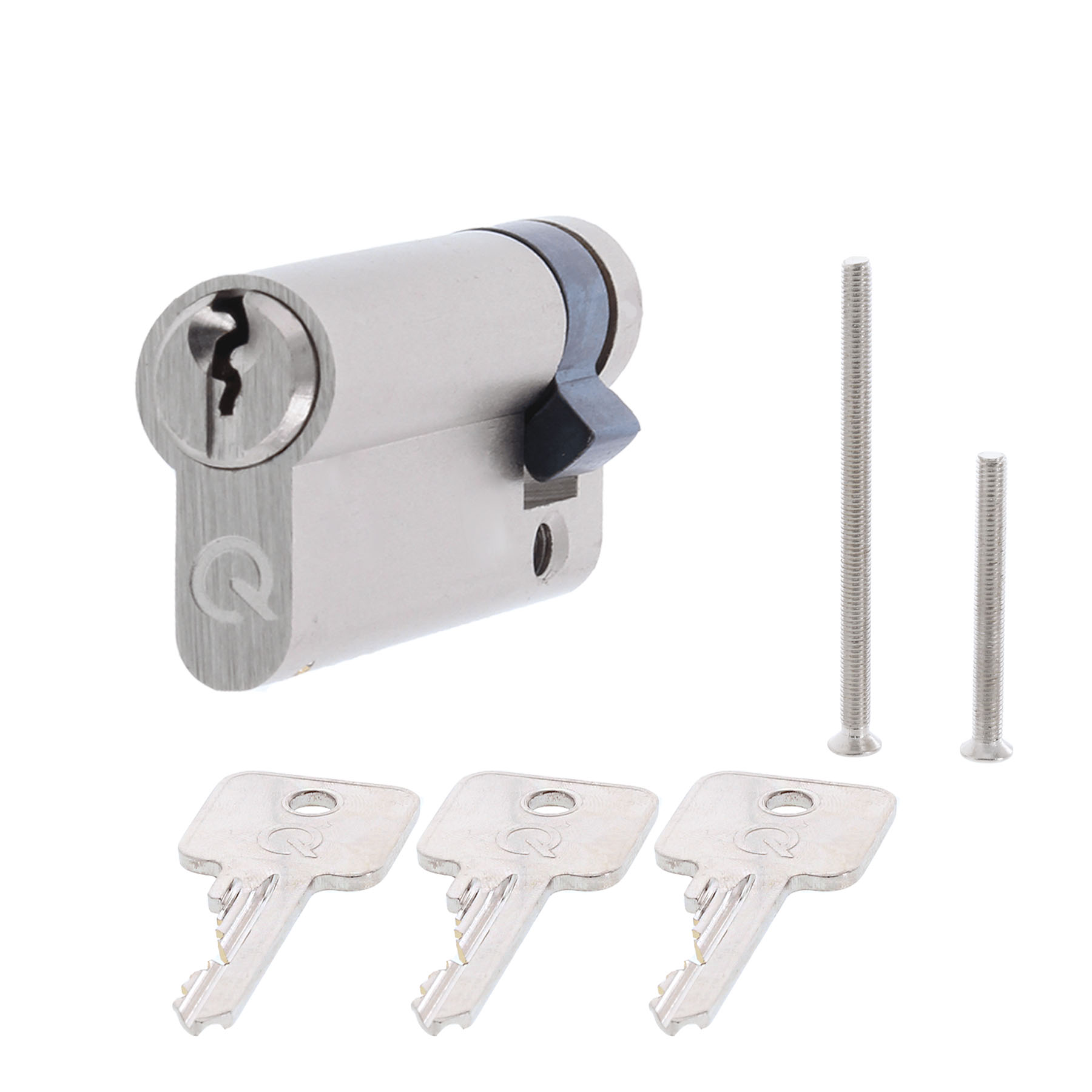 greenteQ Halbzylinder SX 70 8-F mit 3 Schlüssel verschiedenschliessend 10/70