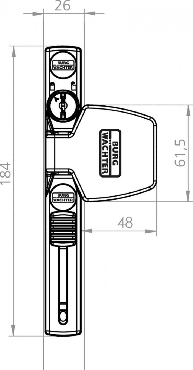 Burg Wächter Winsafe WS 33 WS33 Fenstersicherung VdS-anerkannt Schließung F1 weiß, braun Braun