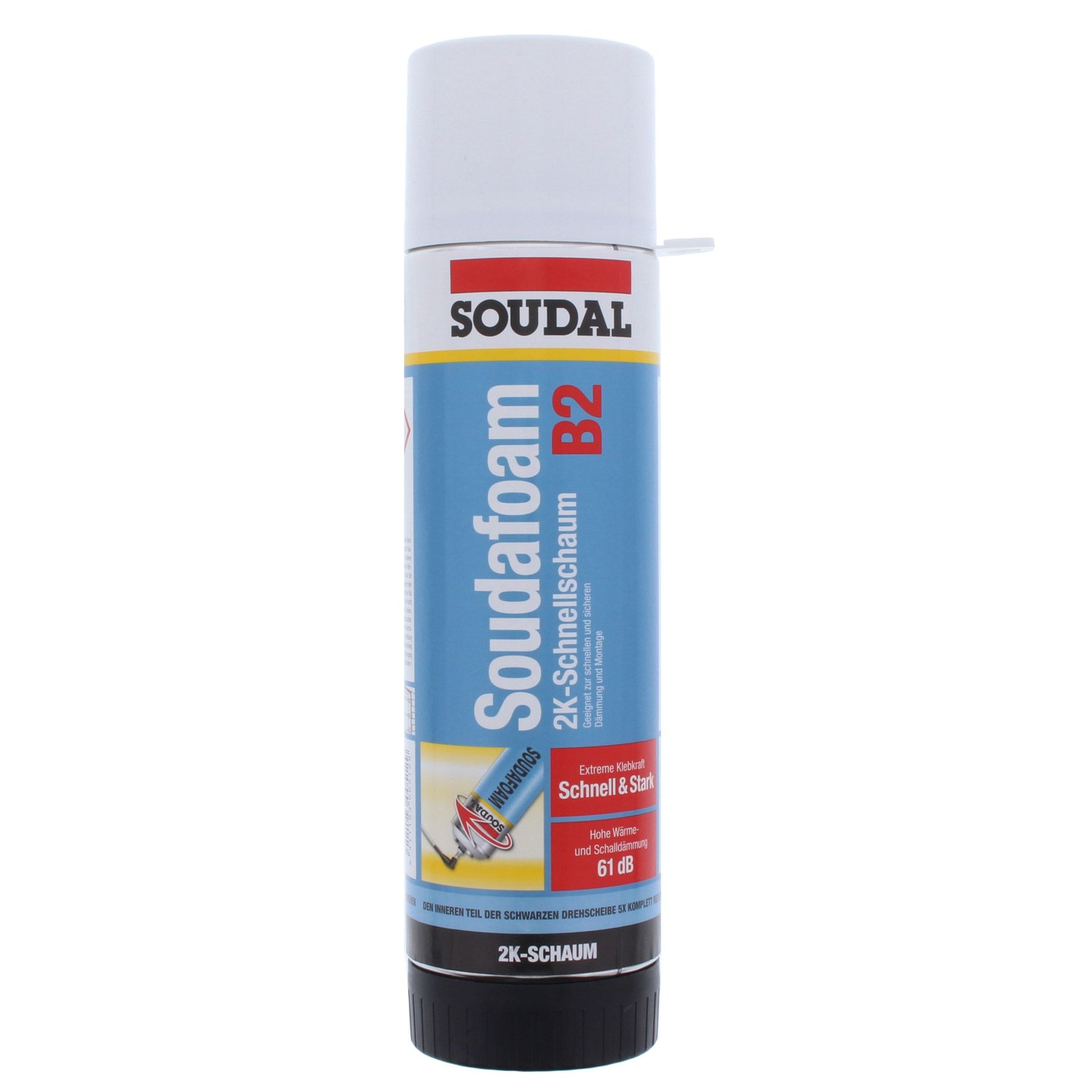 Soudal 2K-Schnellschaum SOUDAFOAM 2K 400 ml, Flasche, Shaker, Zinn