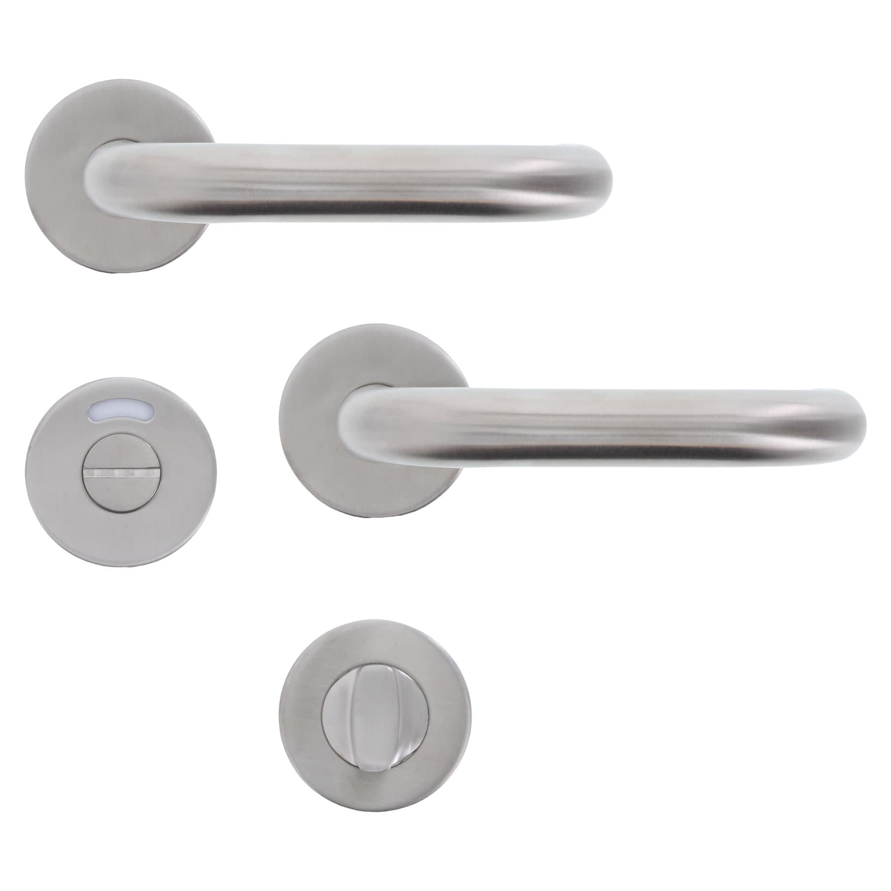 Normbau Drückergarnitur WC Edelstahl TS 35-44mm, Griff, Badezimmer, Drinnen, Zimmer, Duscharmatur