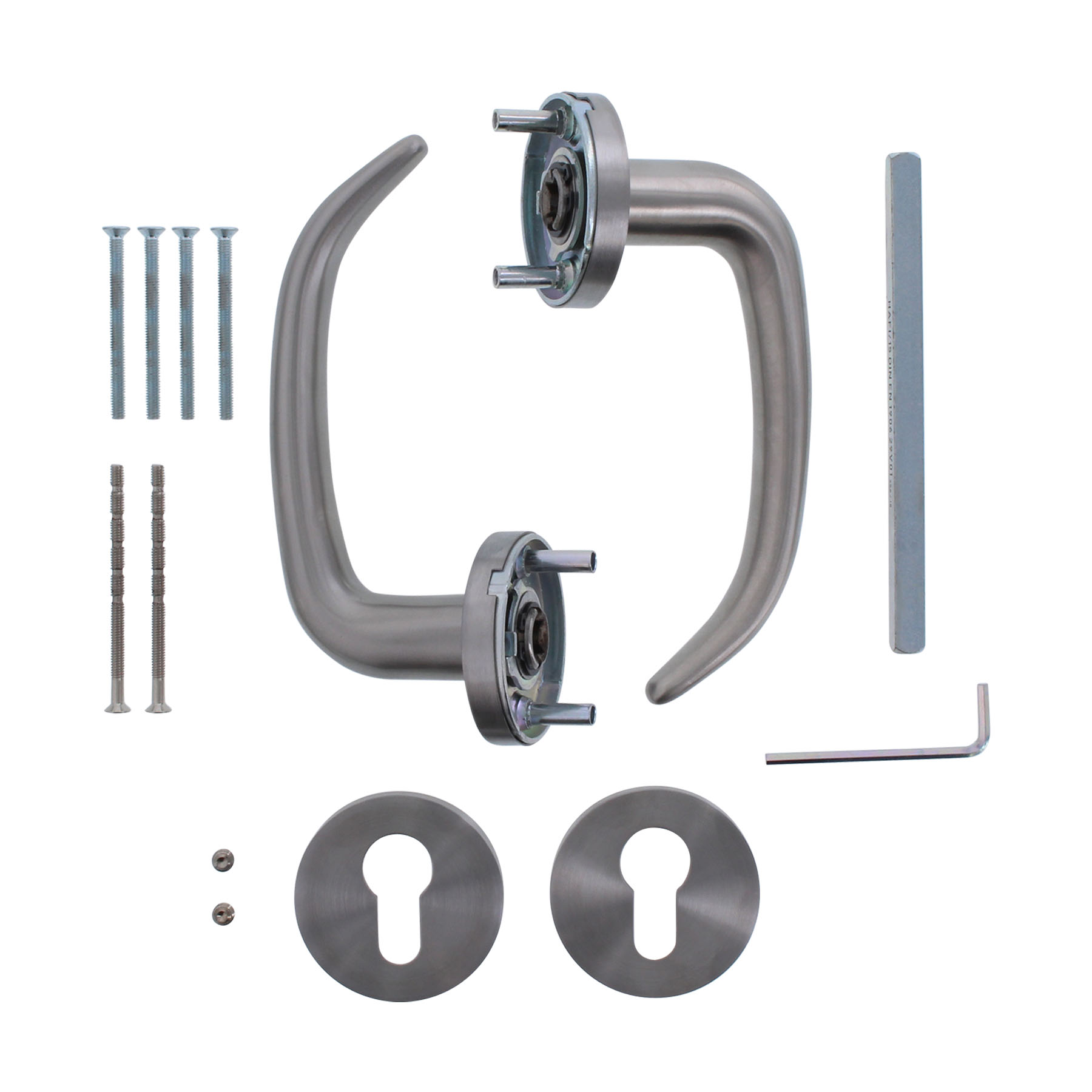 HAFI Drückergarnitur PZ Vierkant 8 mm Türstärke 37-52 mm ES Edelstahl matt 299A0004044, Badezimmer, Drinnen, Zimmer, Duscharmatur, Griff