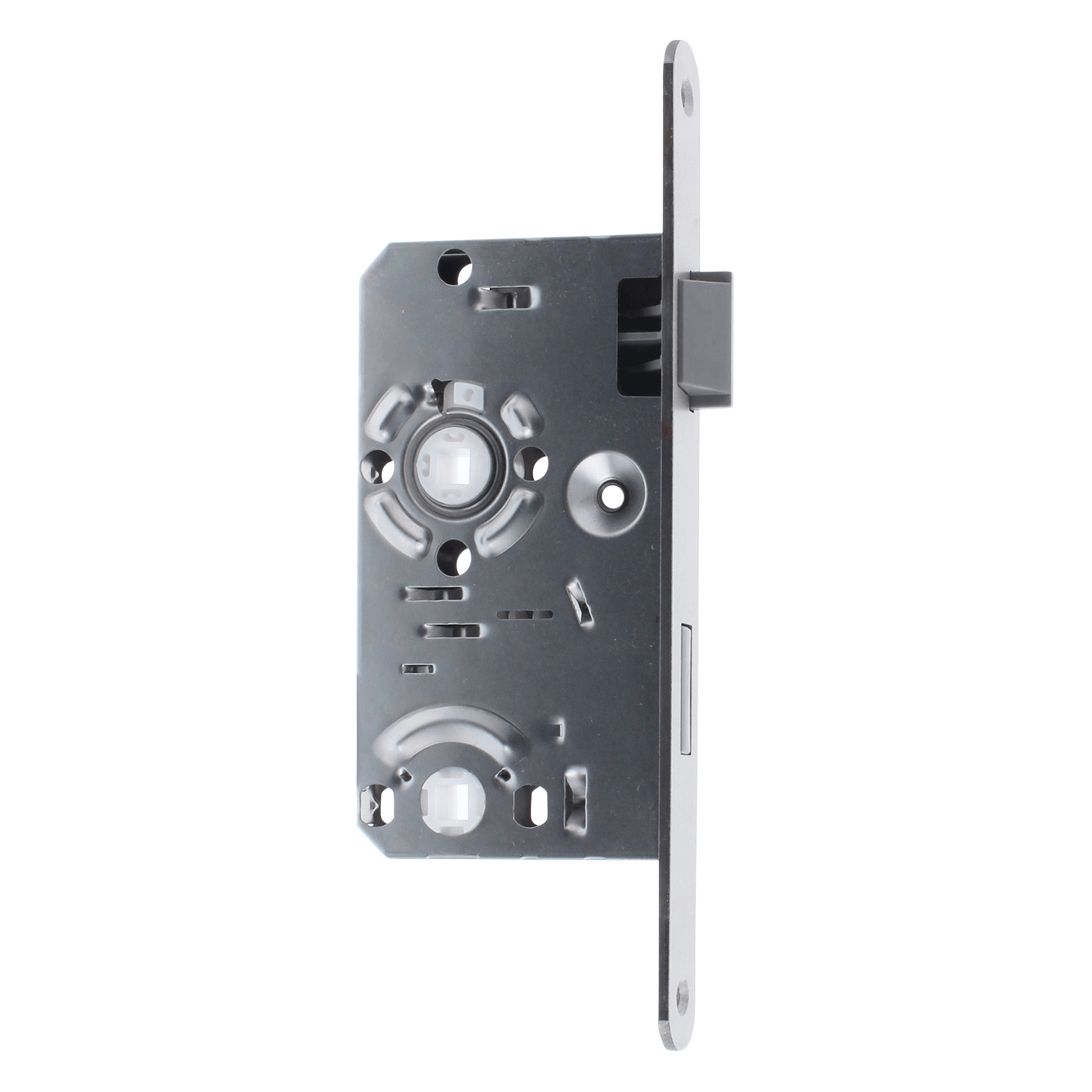 ToniTec Zimmertür Einsteckschloss Dornmaß 55 mm Falle + Riegel Kunststoff rechts WC (Bad-Ausführung), Elektronik