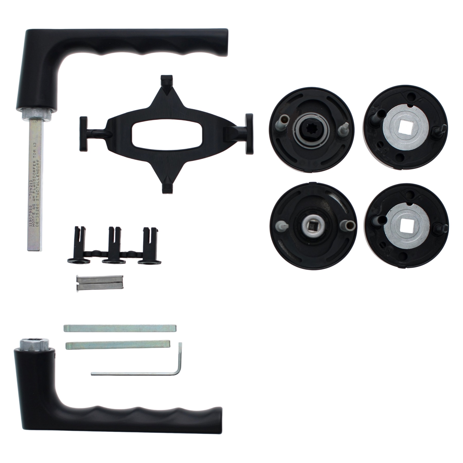 BLACK BEAUTY HOPPE Rosettengarnitur Hamburg 1700/42KB/42KBS SchnellstiftPlus Aluminium F9714M schwarz matt WC (Bad-Ausführung), Badezimmer, Drinnen, Zimmer, Duscharmatur, Badezimmer, Drinnen, Zimmer, Duscharmatur