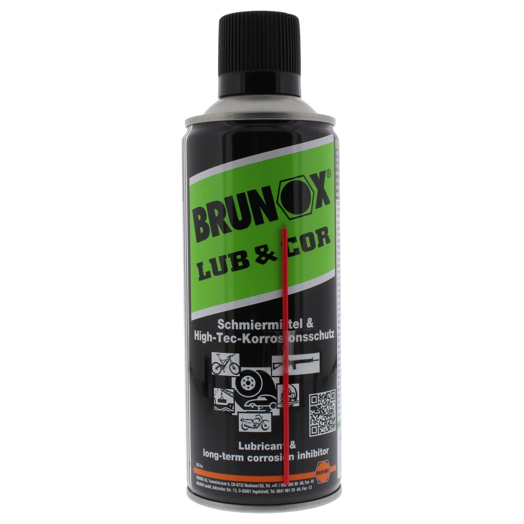 BRUNOX LUB + COR High-Tec Schmiermittel + Korrosionsschutz 400 ml, Zinn, Kann, Spraydose, Flasche, Shaker