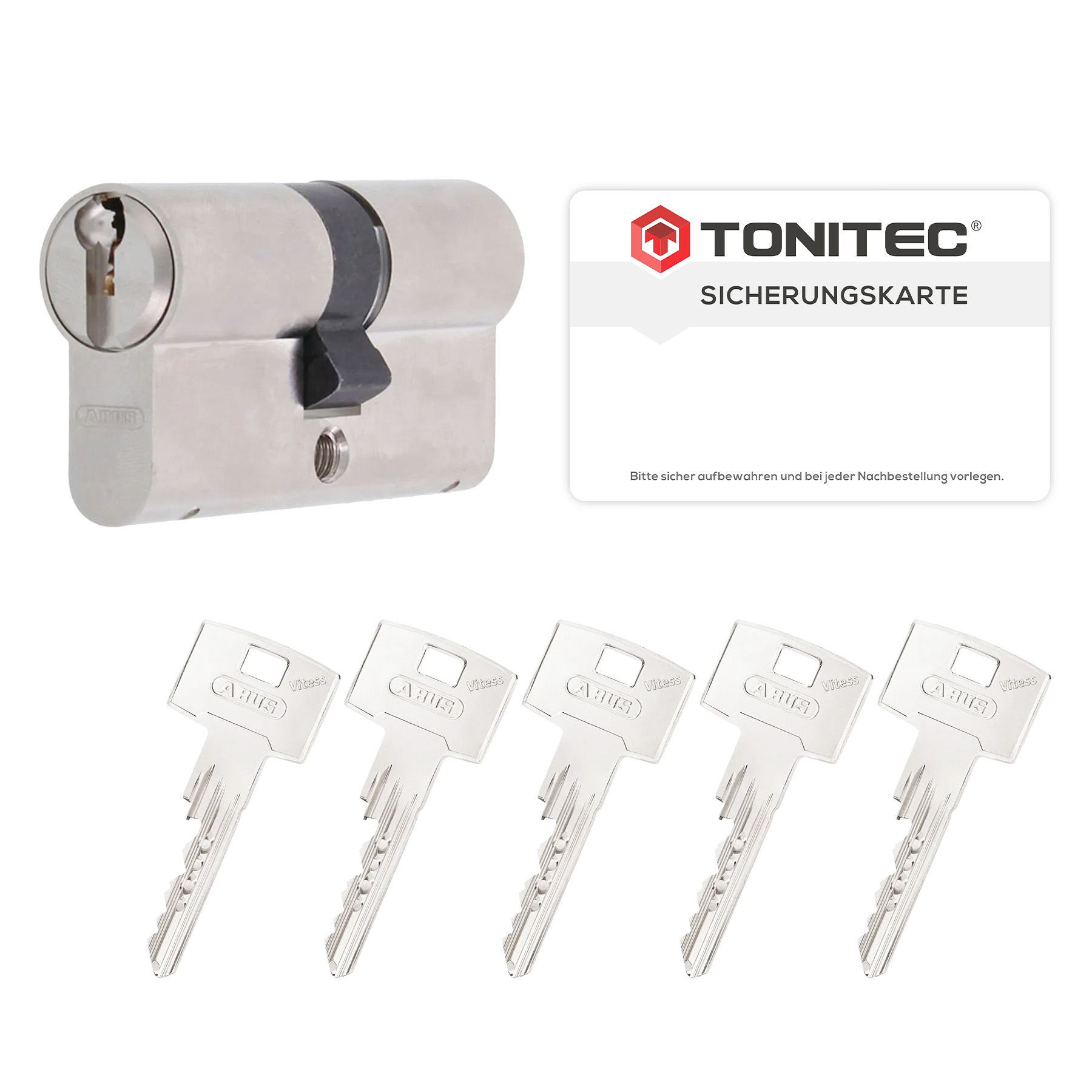 ABUS Vitess.1000 Einzelschliessung VS mit Sicherungskarte im ToniTec® Eigenprofil, N&G inkl. 5 Schlüssel 10/30, Schlüssel, Schlüssel, Schlüssel, Schlüssel, Schlüssel, Schlüssel, Schlüssel, Schlüssel, Schlüssel, Schlüssel, Schlüssel, Schlüssel, Schlüssel,